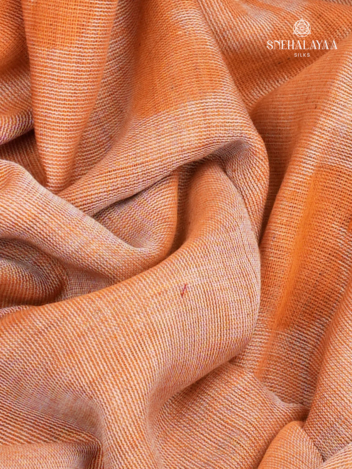 Orange Khadi Cotton Saree