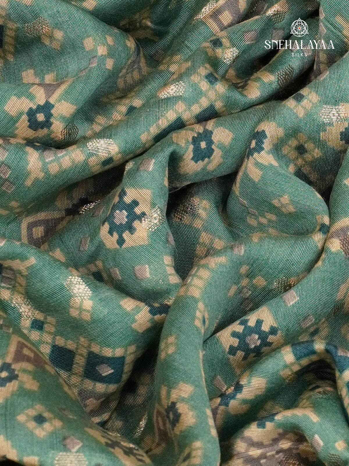Muted Teal Chanderi Saree