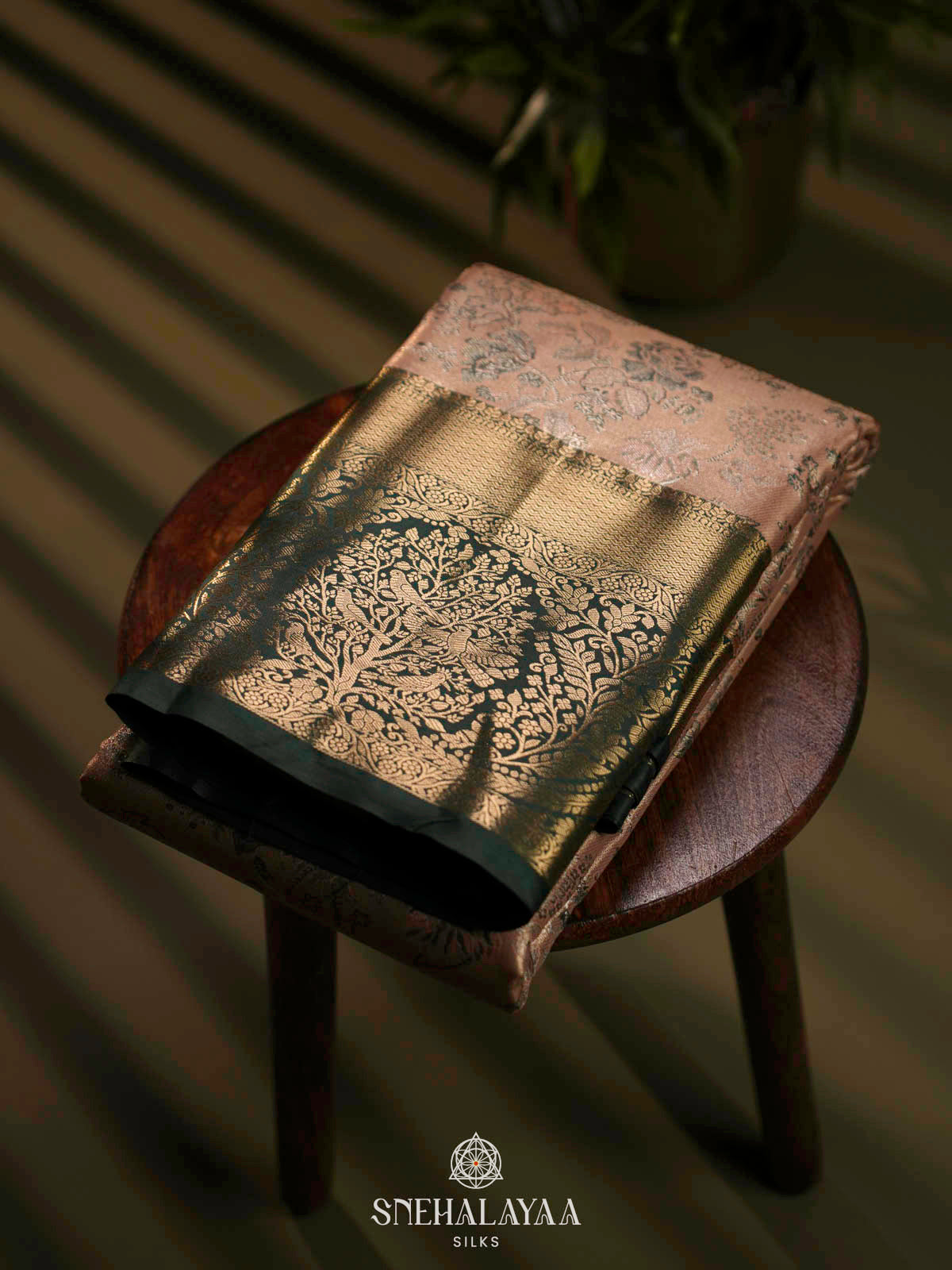 Peach Art Silk Saree