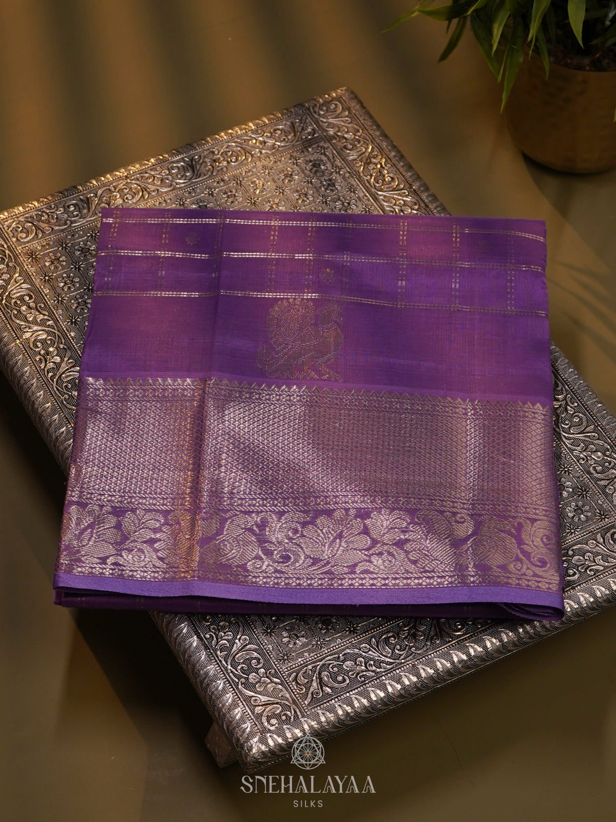 Lavender Managalagiri Kuppadam Silk Saree