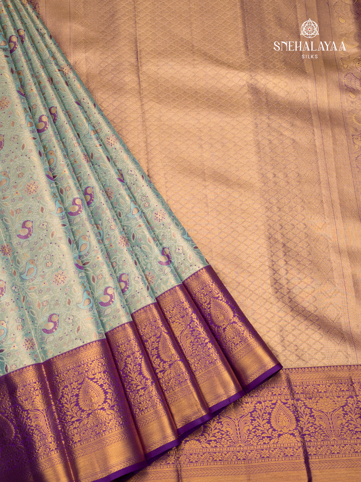 Pale Green Kanjivaram Silk Saree