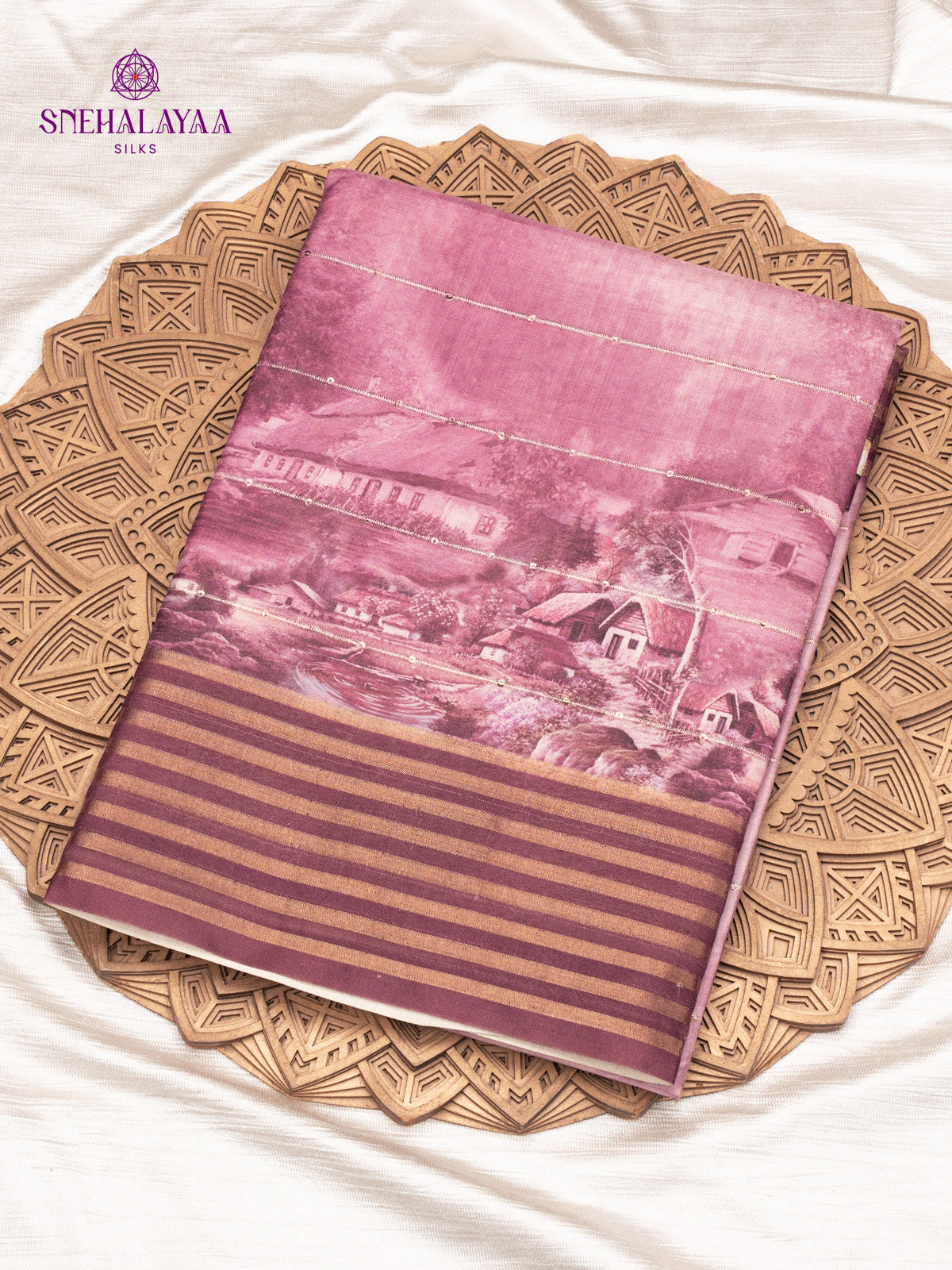 Lavender Tussar Saree