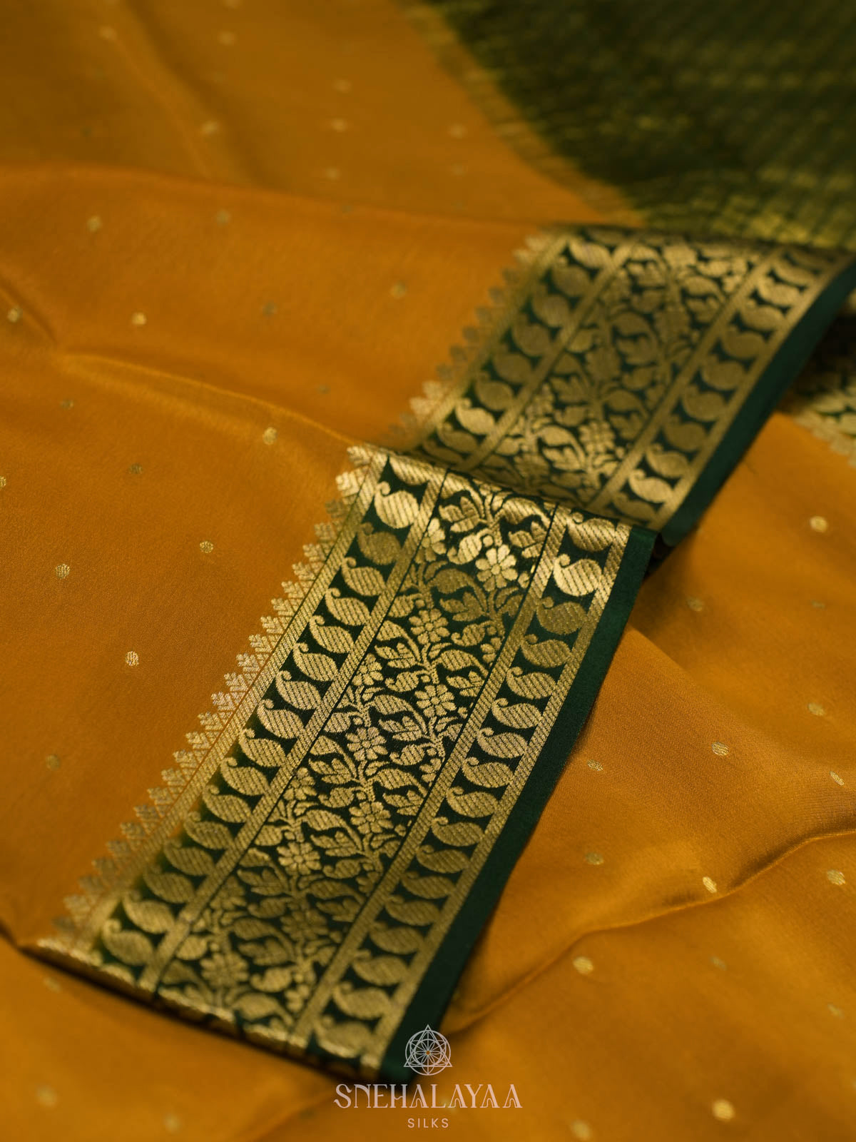 Mustard Yellow Mysore Silk Saree