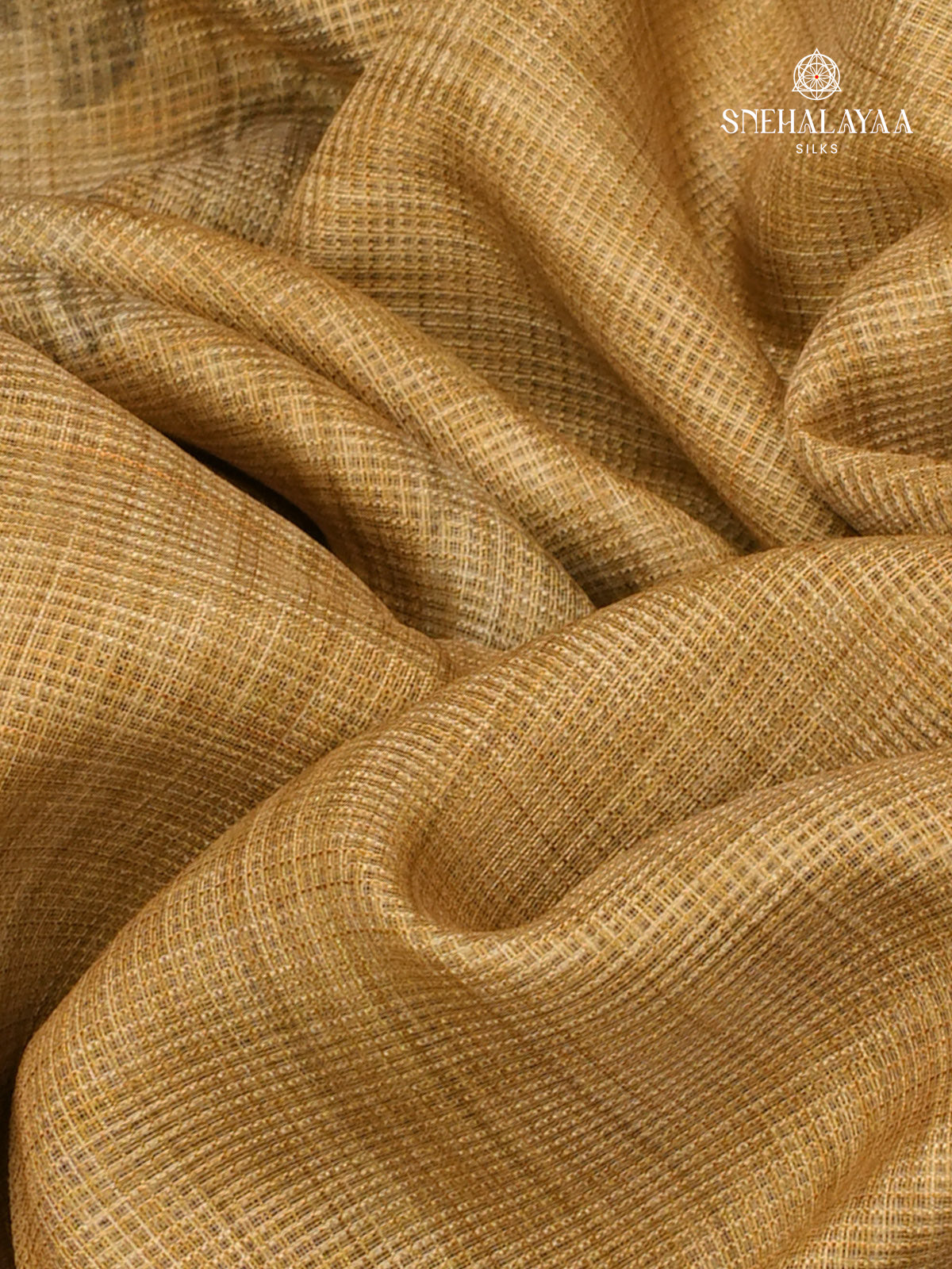 mustard Yellow With Teal Blue Printed Kota Saree