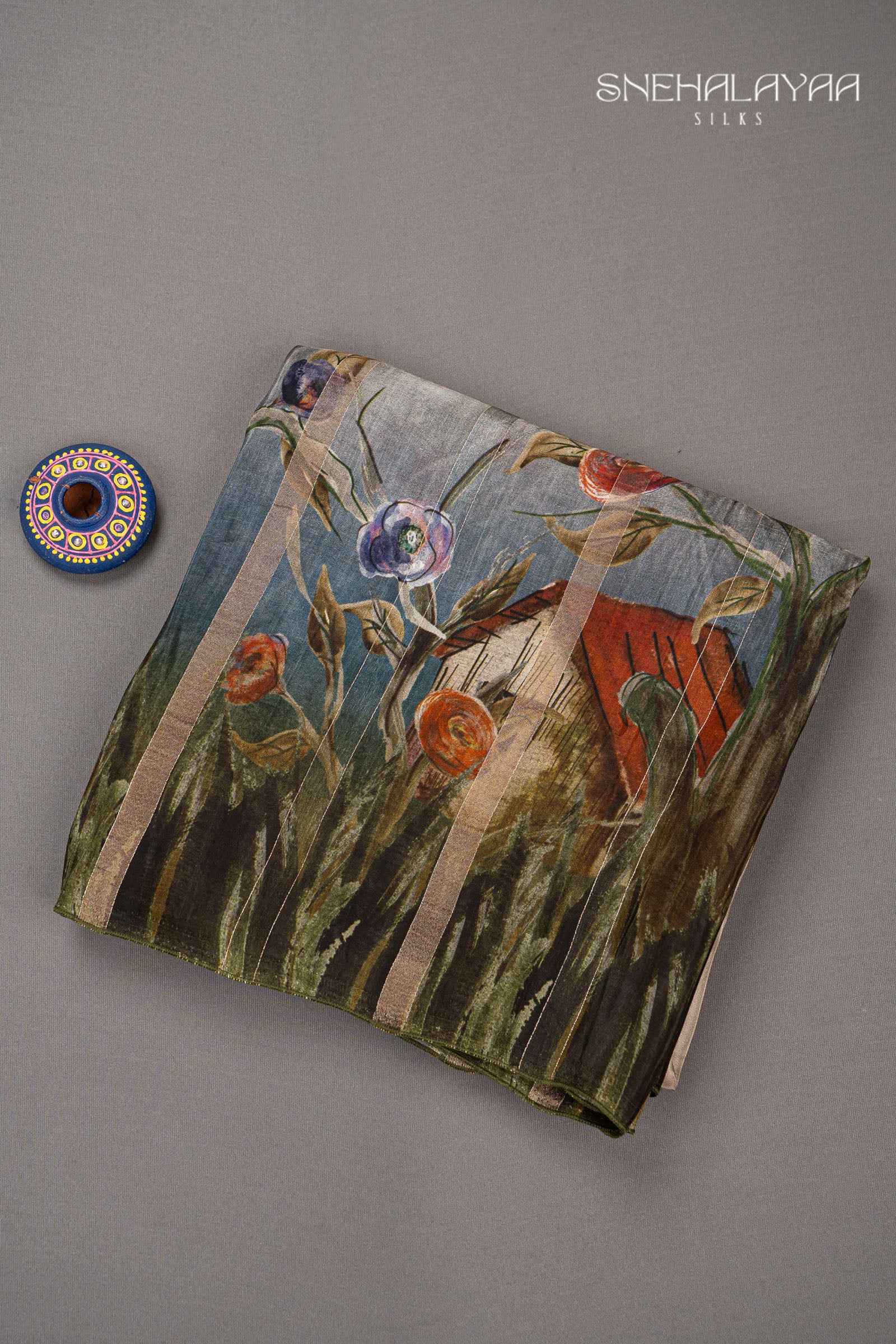 Multicolour Dola Silk Saree