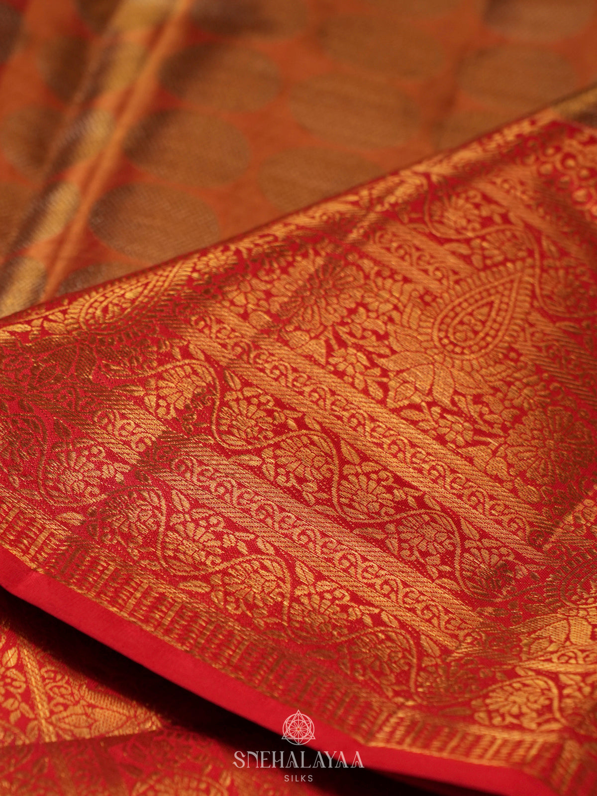 Orange Kanjivaram Silk Saree