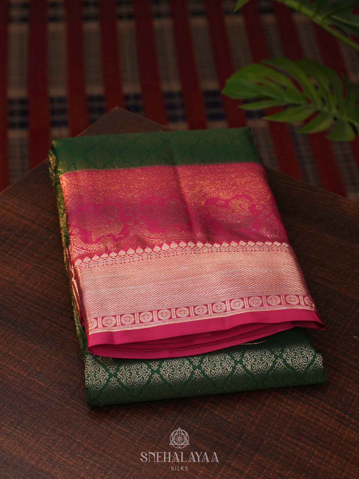 Forest Green Kanjivaram Silk Saree