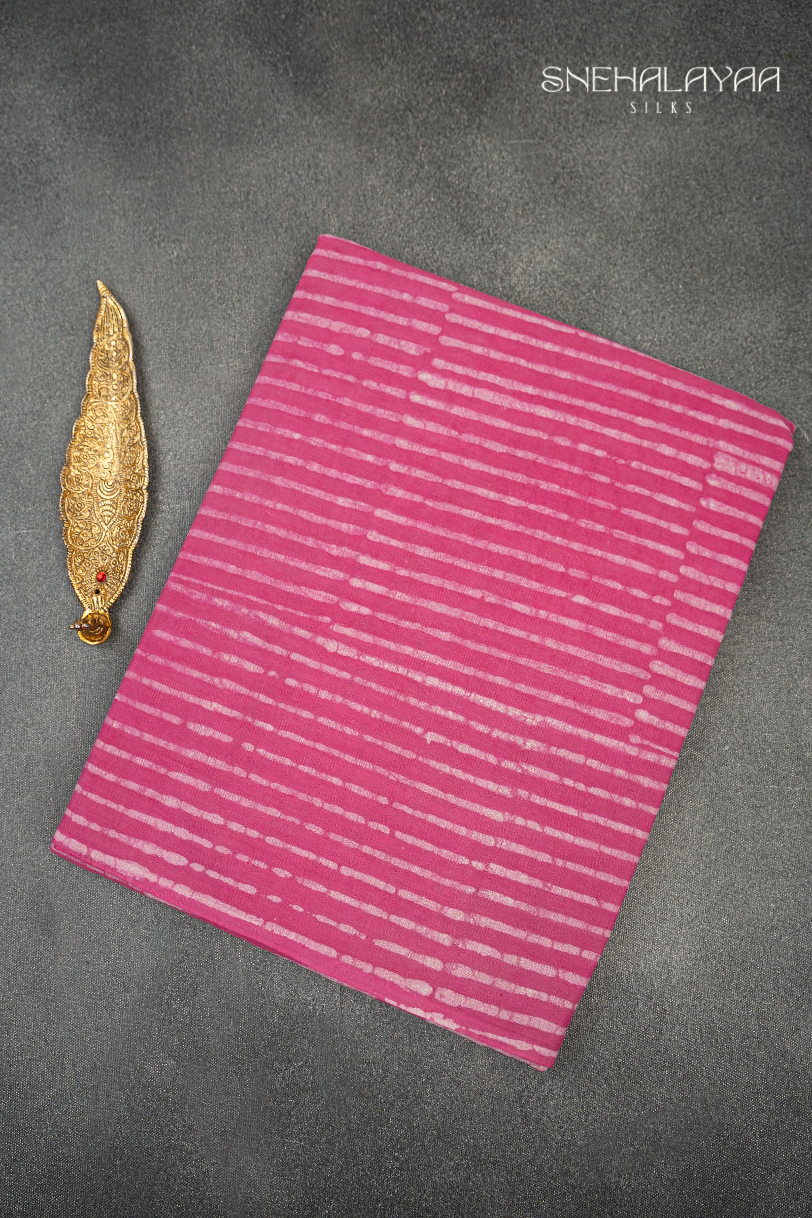 Fuchsia Pink Jaipur Cotton Saree