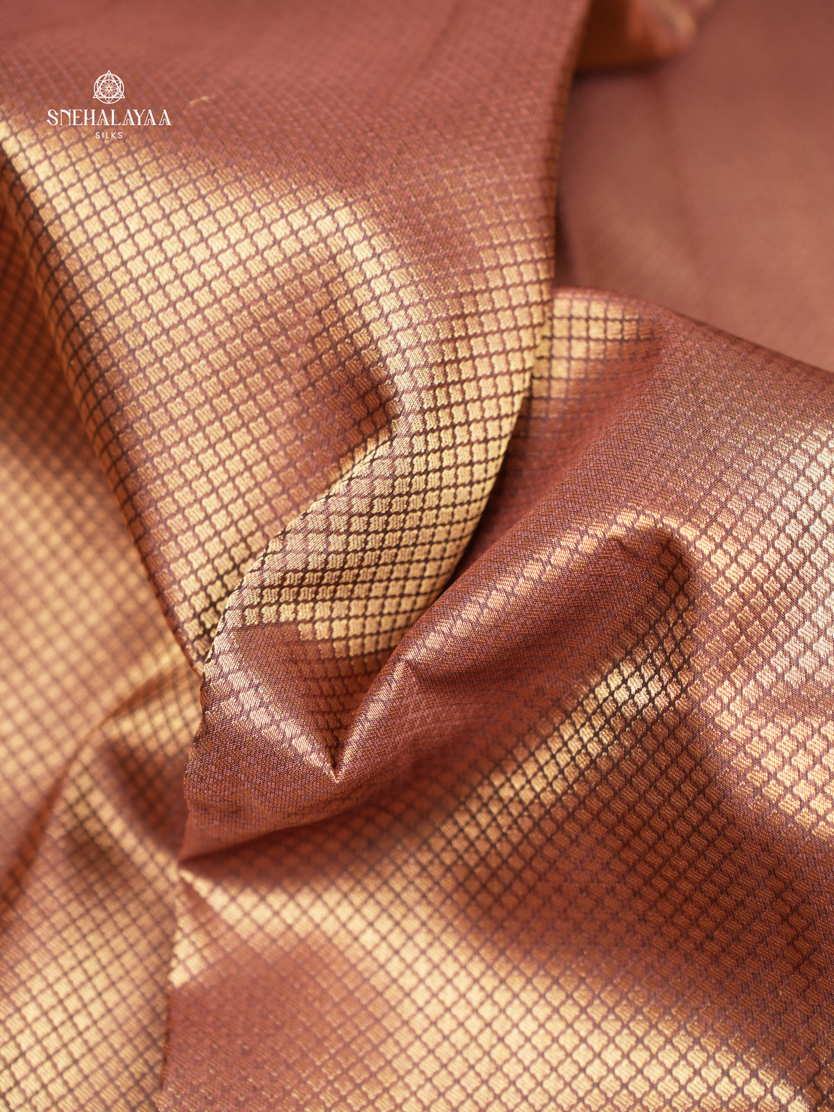 Golden Brown Kanjivaram Silk Saree