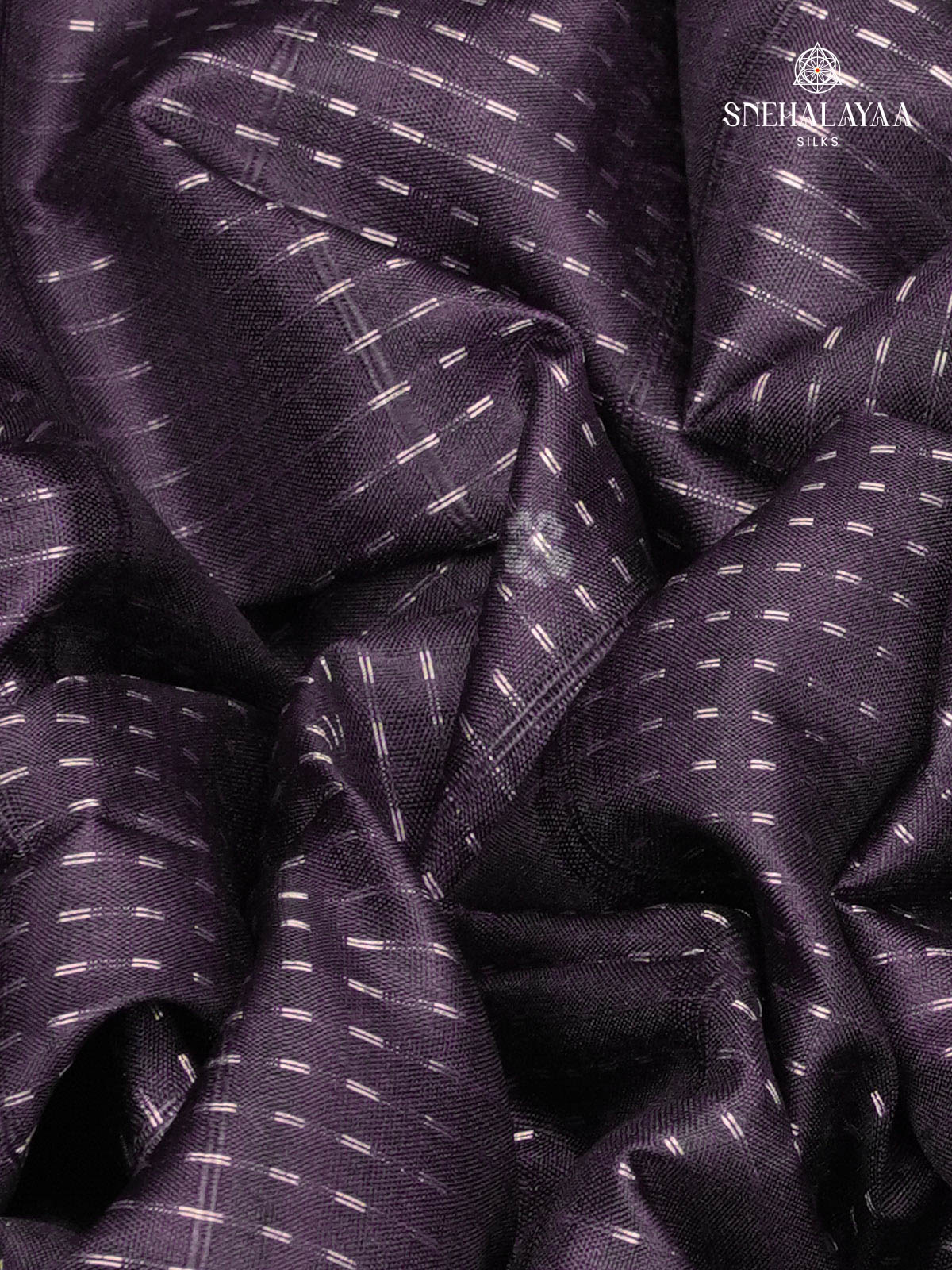 Rich Purple Floral Printed Tussar Saree