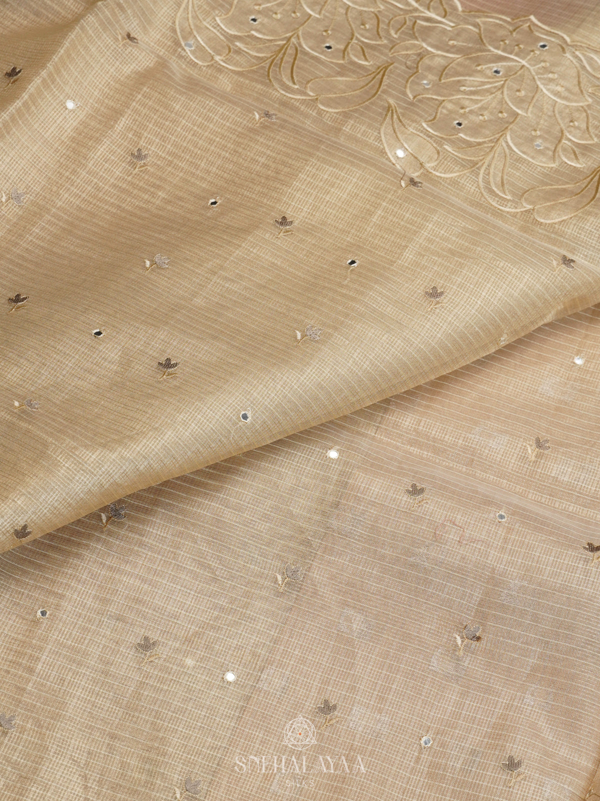 Beige Tissue Kota Saree