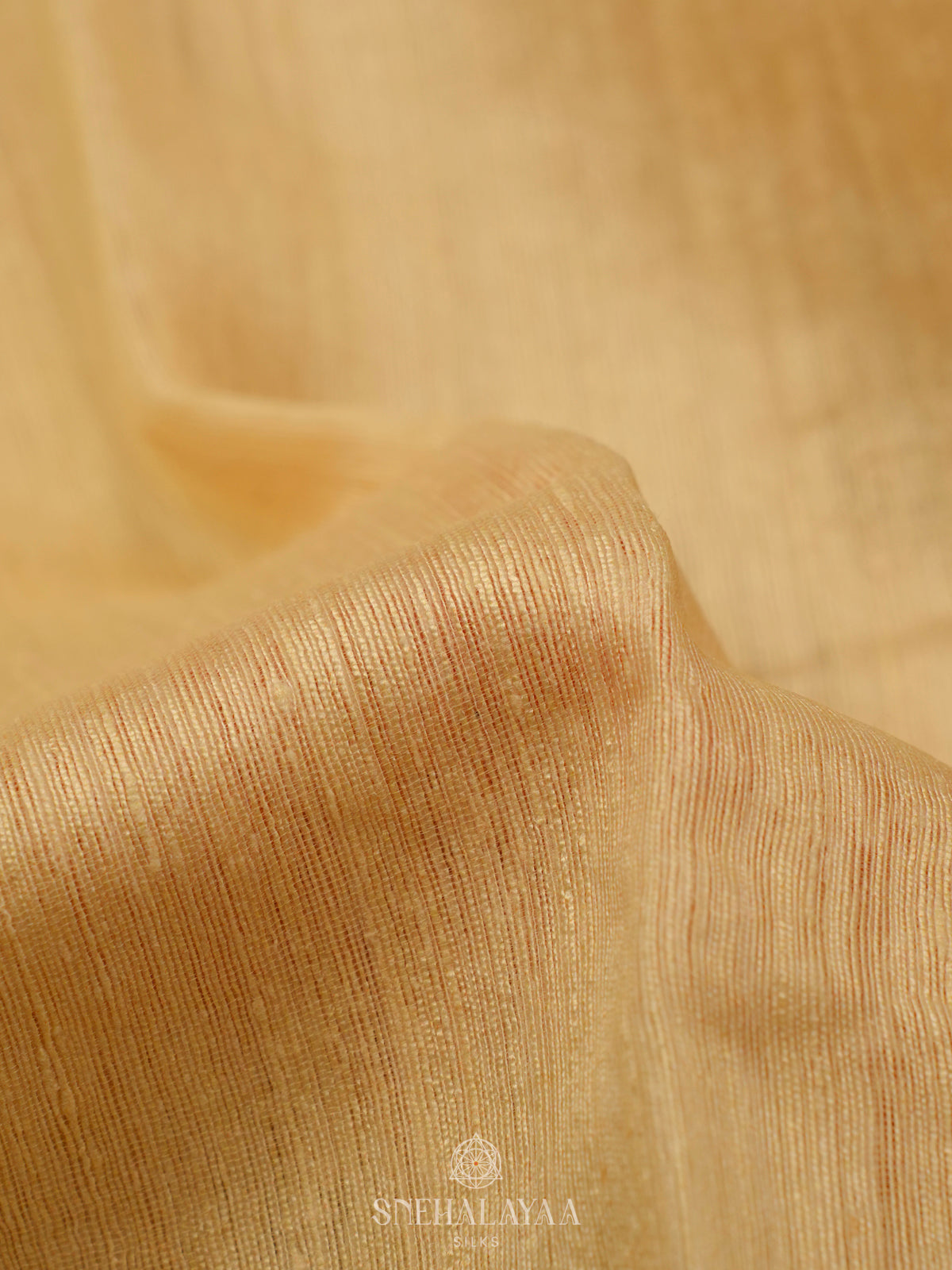 Pale Yellow Matka Jute Saree