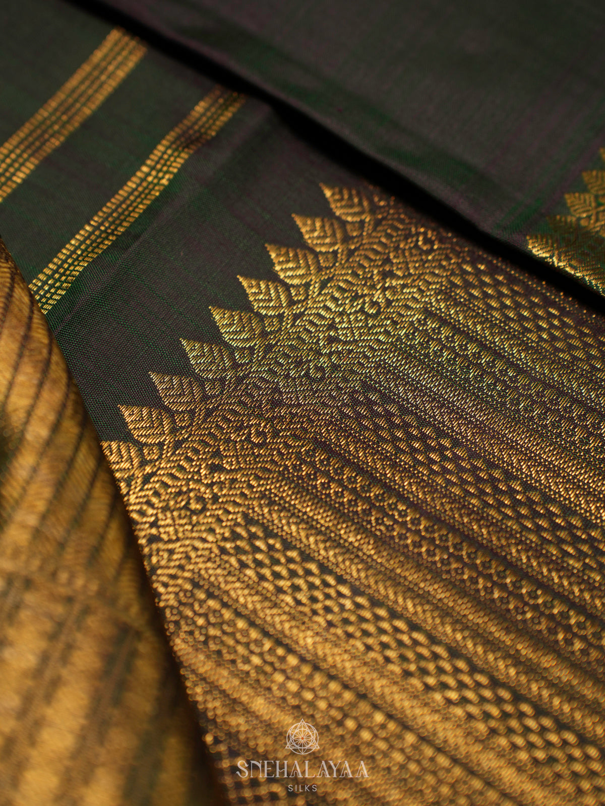 Forest Green Kanjivaram Silk Saree
