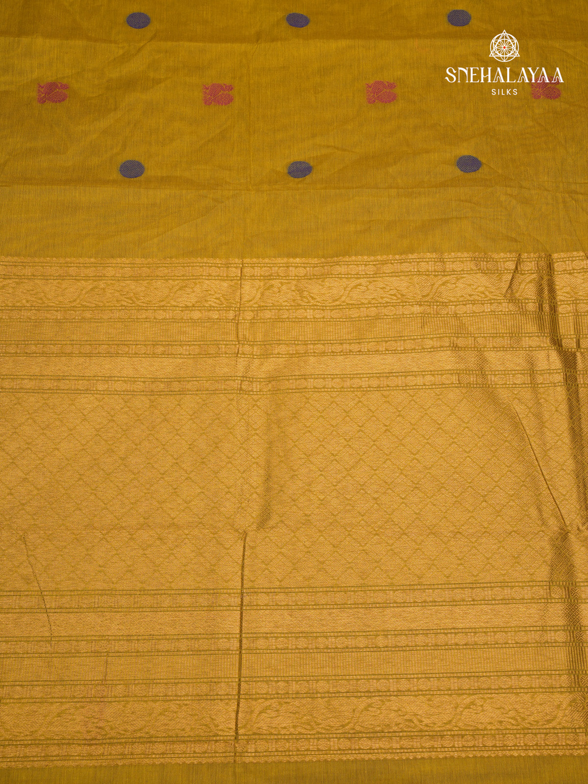 Golden Yellow Kanchi Cotton Saree