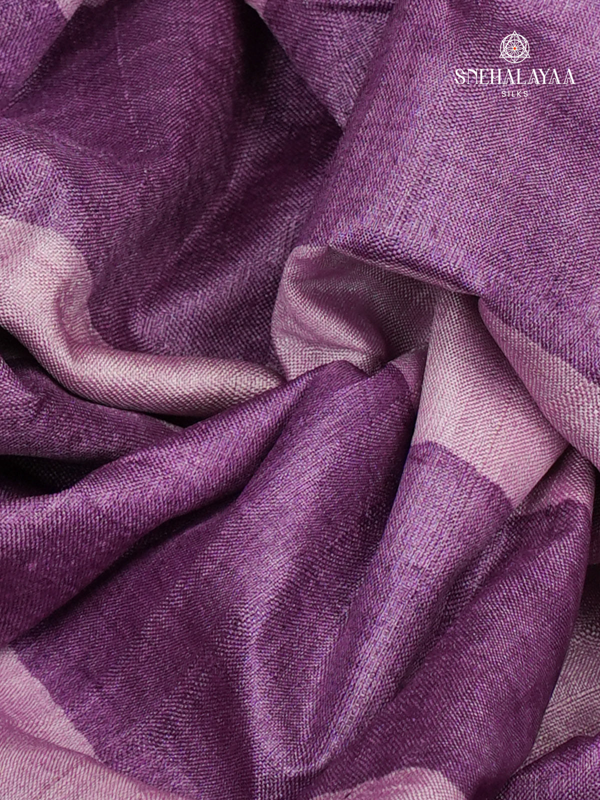 Lavender Tussar Silk Saree