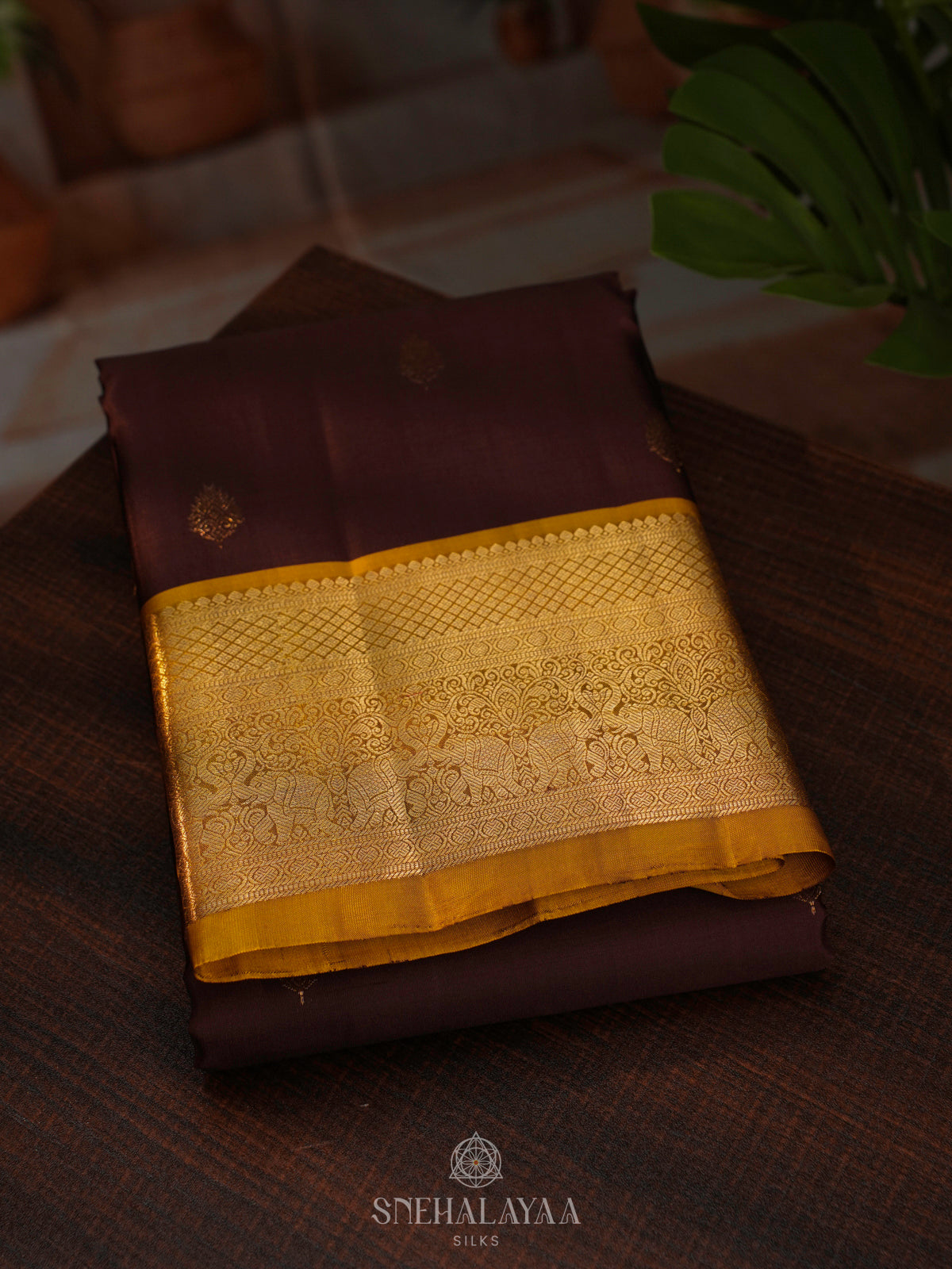 Burgundy Kanjivaram Silk Saree