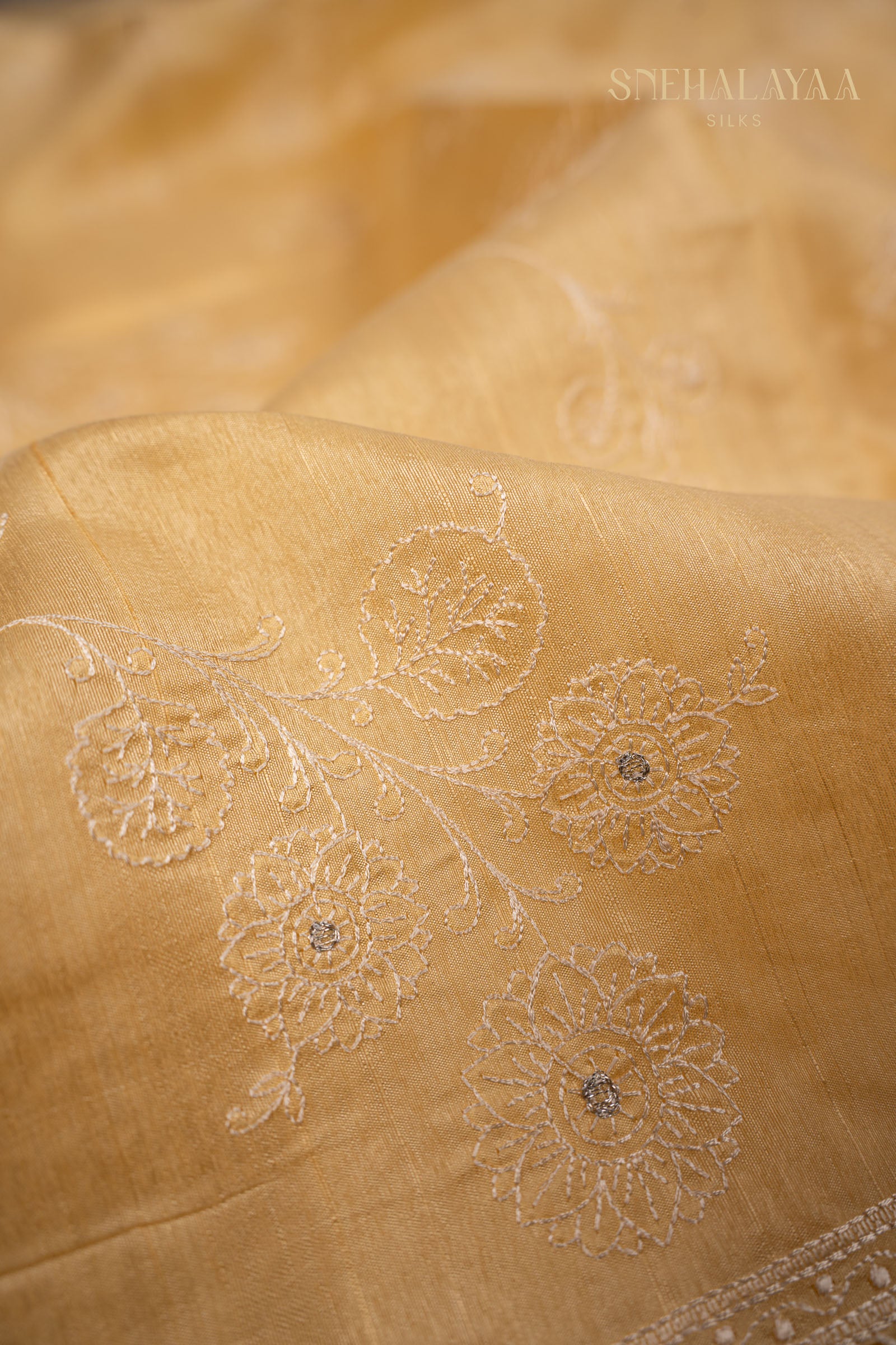 Beige Raw Silk Saree