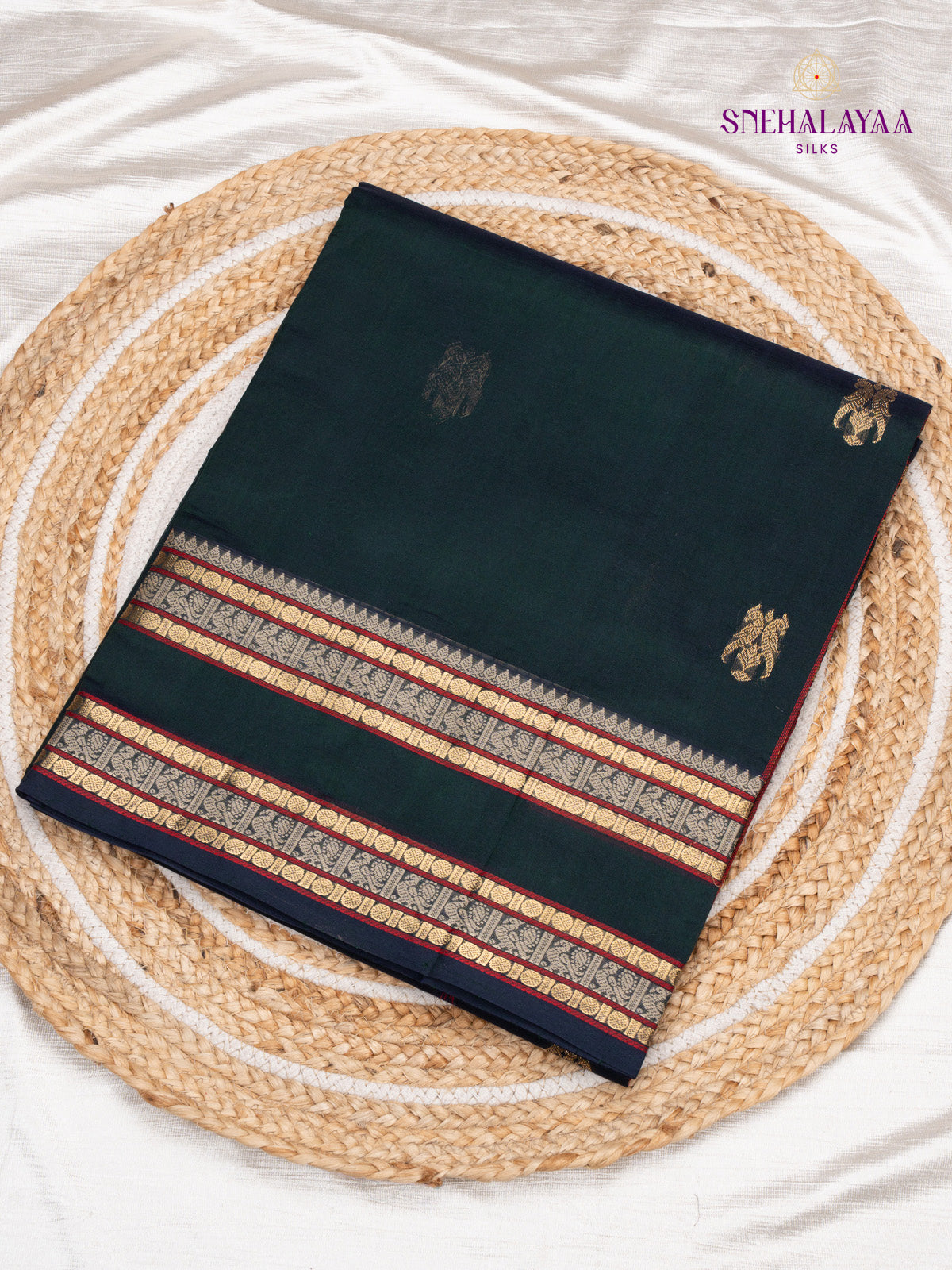 Light Black Kanchi Silk Cotton Saree