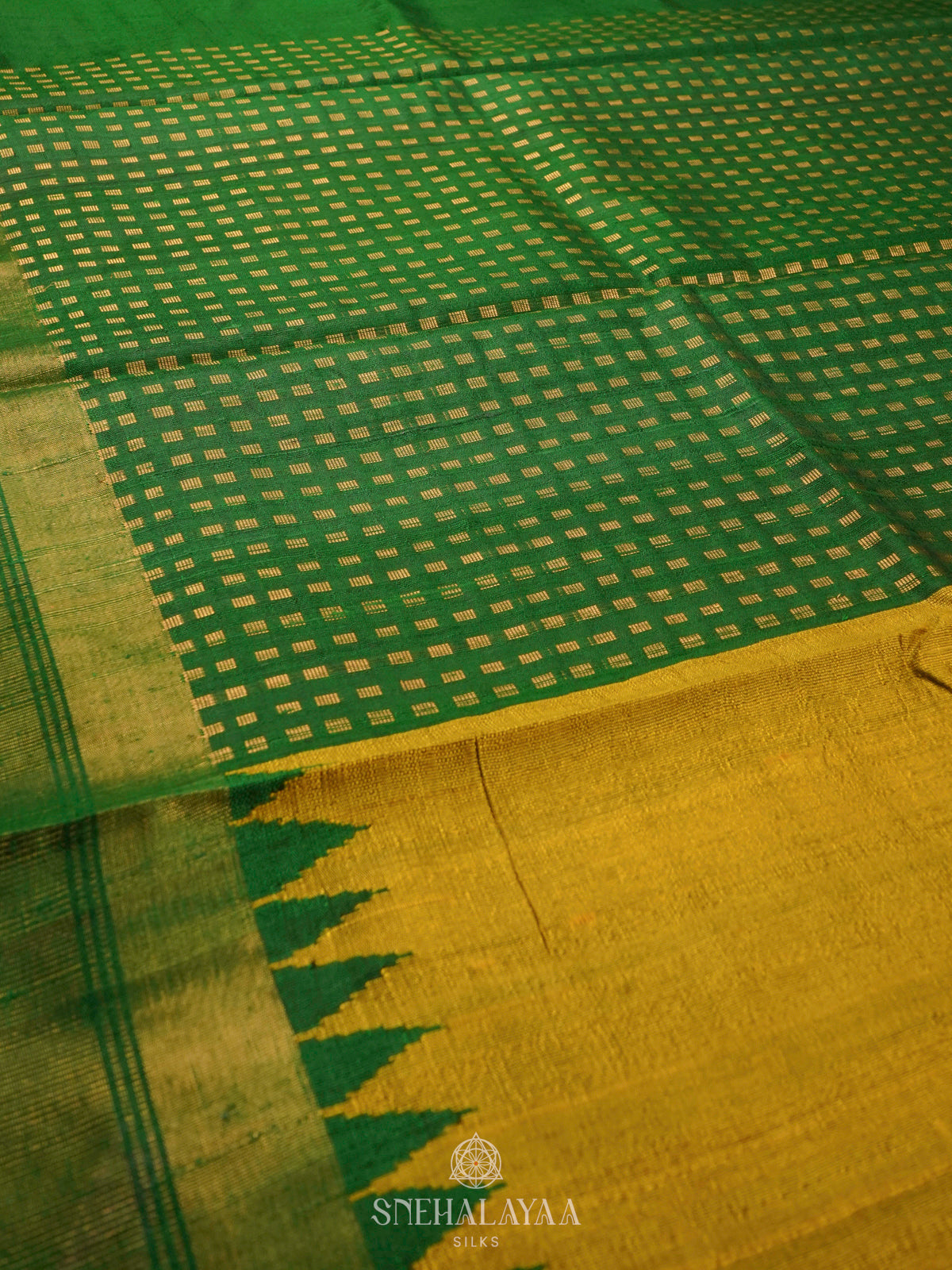 Lime Green Dupion Silk Saree