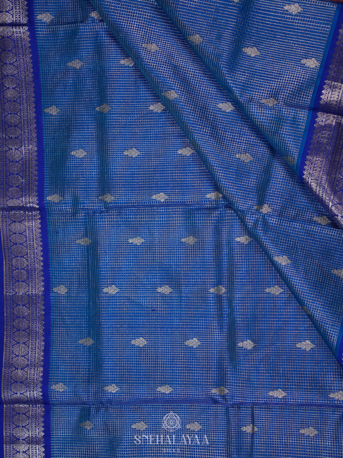 Blue Venkatagiri Silk Saree