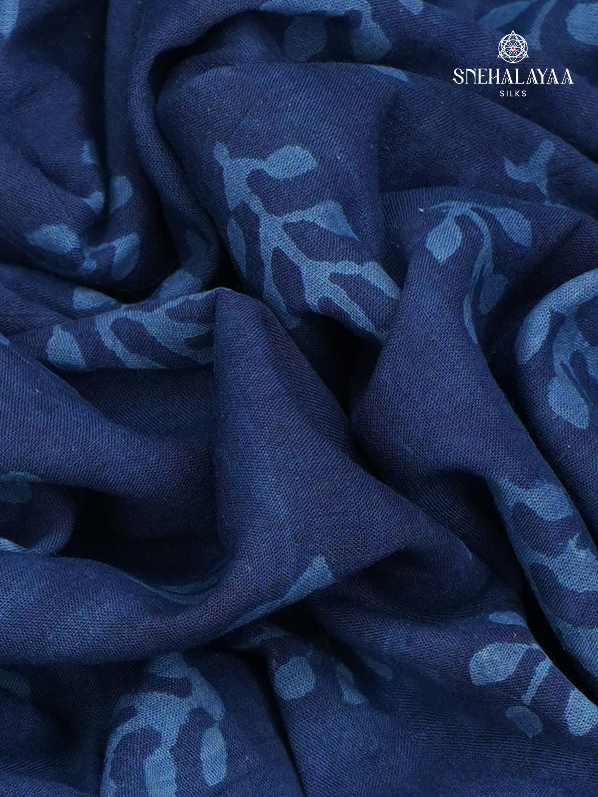 Navy Blue Jaipur Cotton Saree