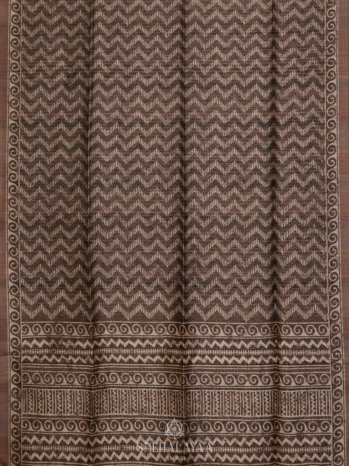 Brown Tussar Saree