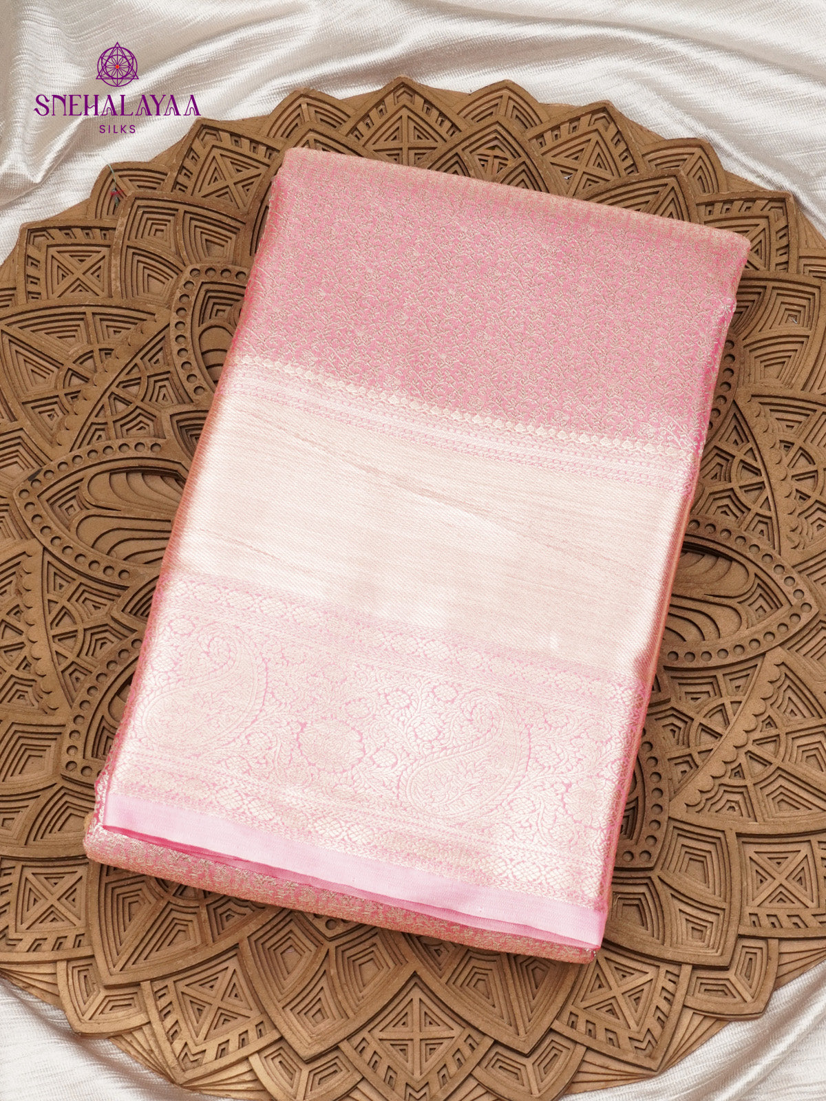 Pastel Pink Art Silk Saree