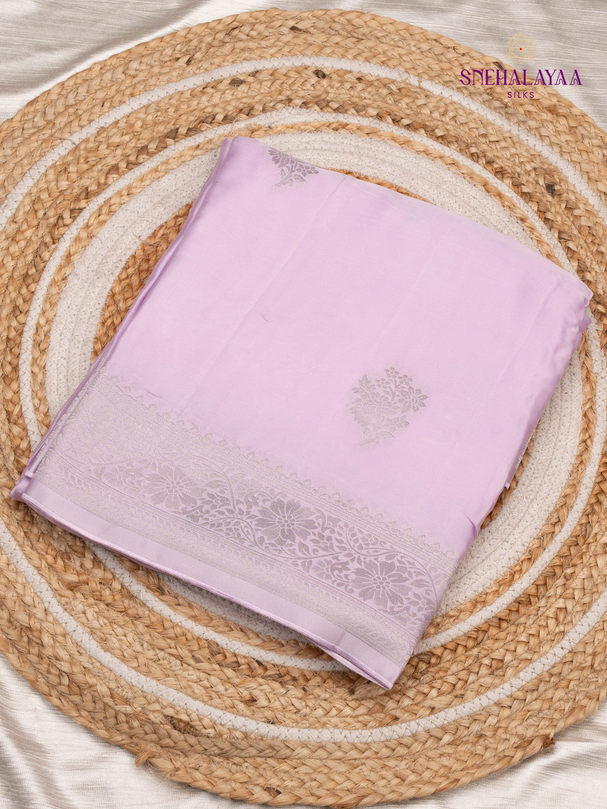 Purple Satin Banaras Silk Saree