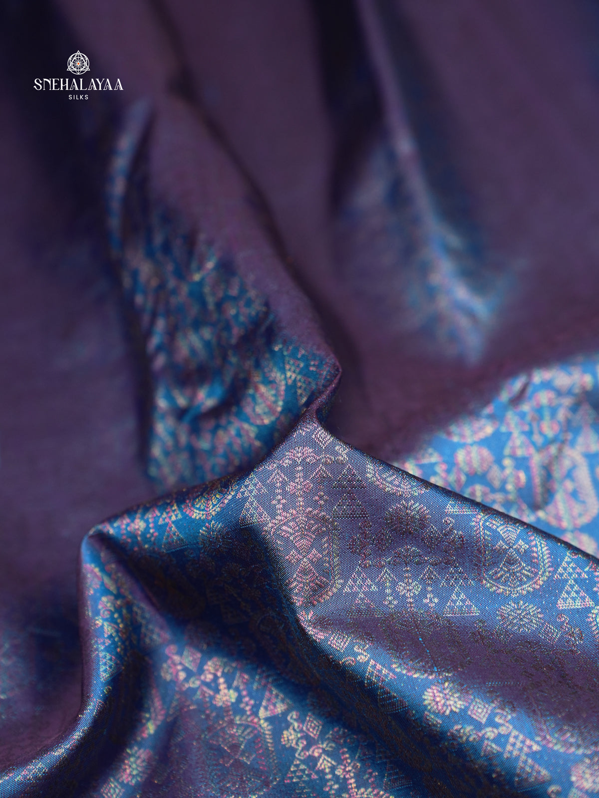 Paecock Blue Kanjivaram Silk Saree