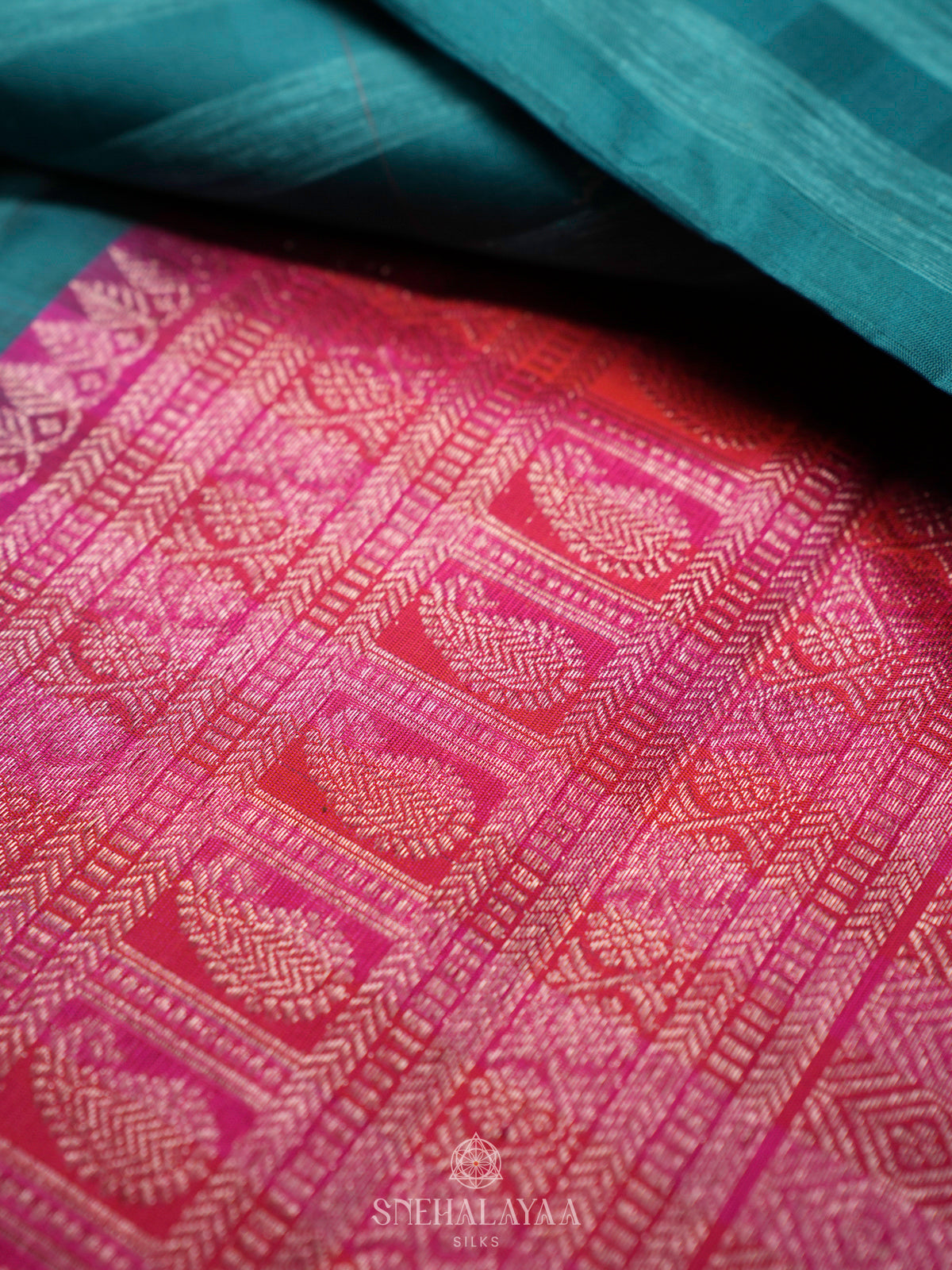 Blue Kanchi Linen Silk Saree