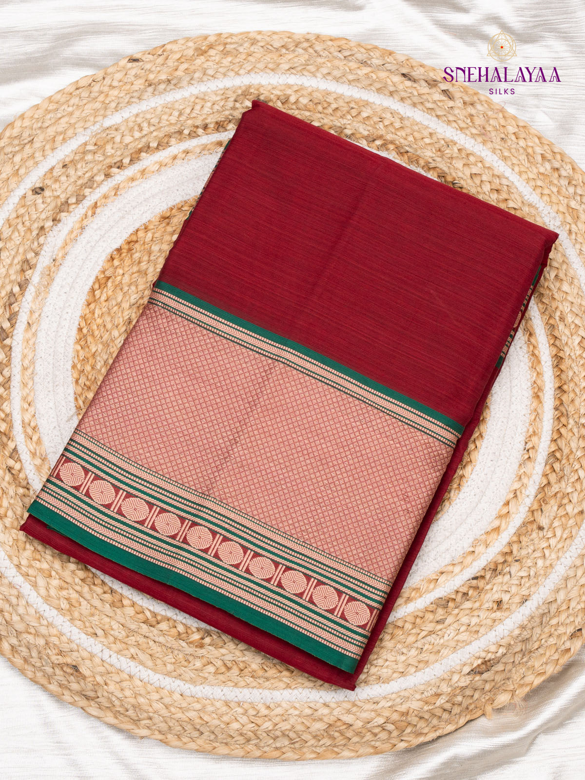 Maroon Narayanpet Cotton Saree