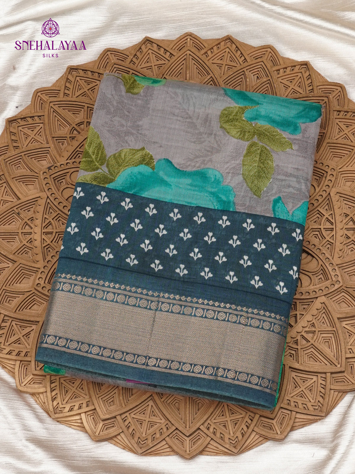 Grey Chanderi Saree
