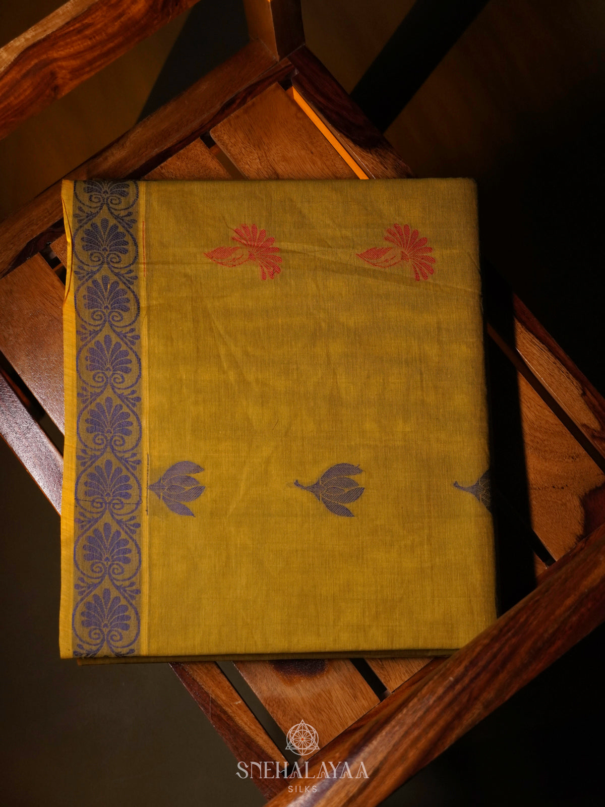 Mustard Yellow Handloom Cotton Saree