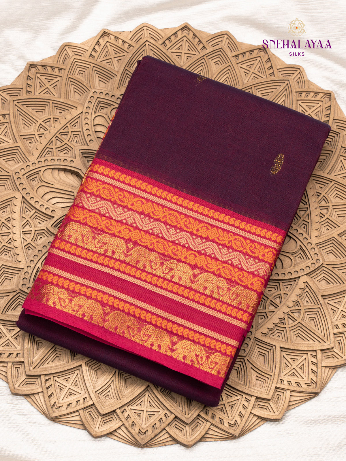 Violet Chettinad Cotton Saree