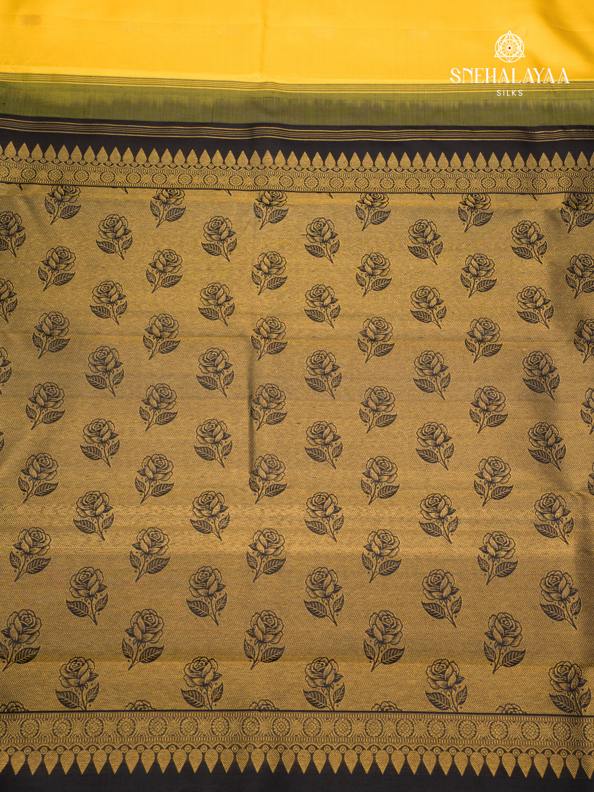 Yellow Korvai Kanjivaram Silk Saree