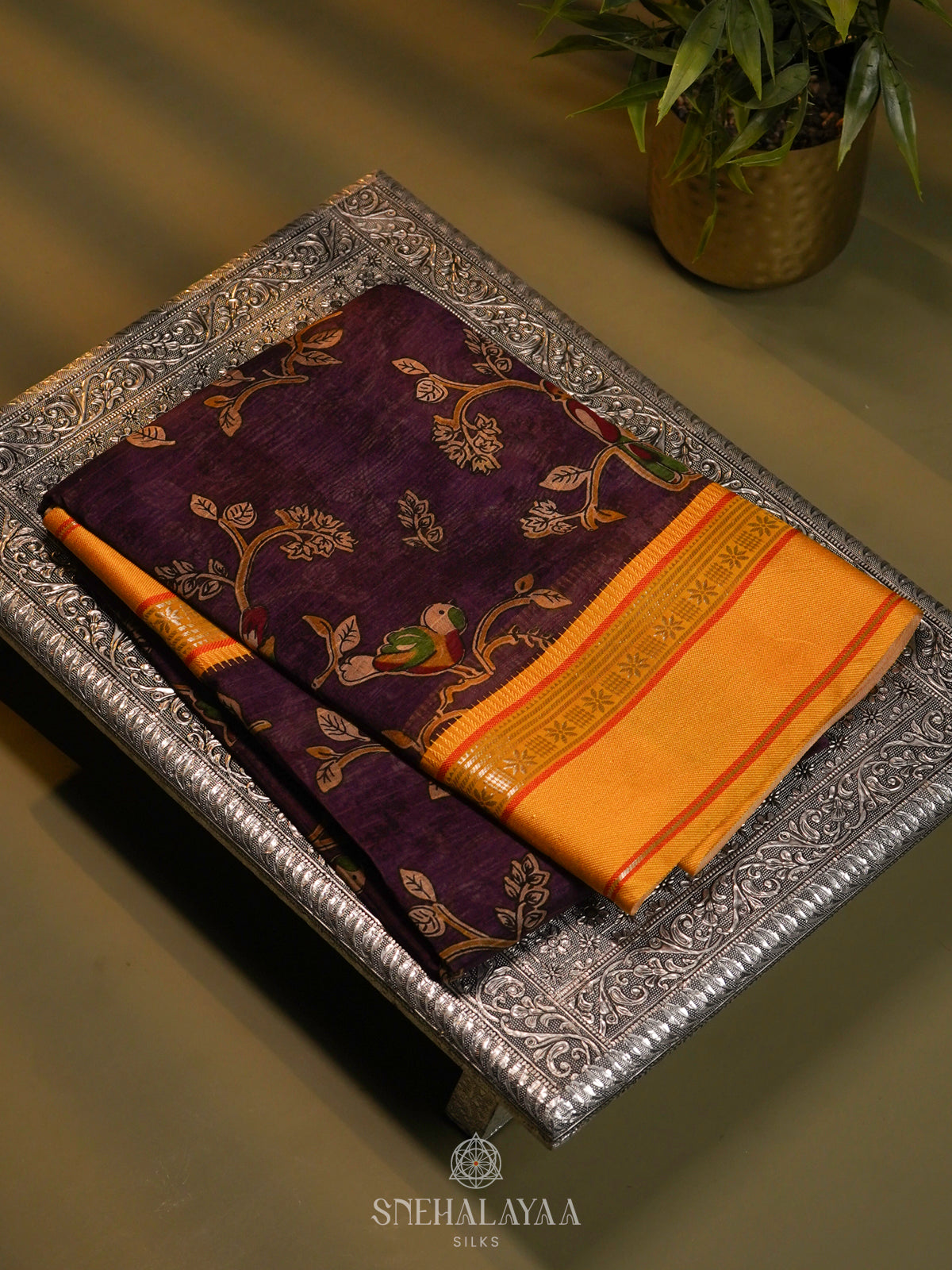 Purple Chanderi Saree