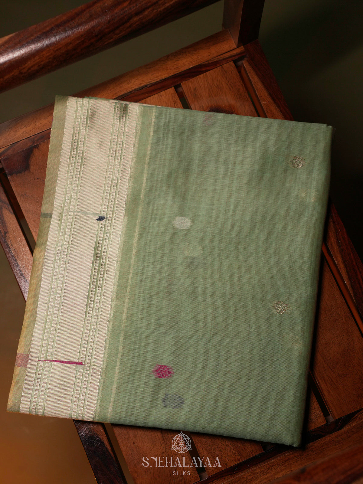 Pale Green Munga Cotton Saree