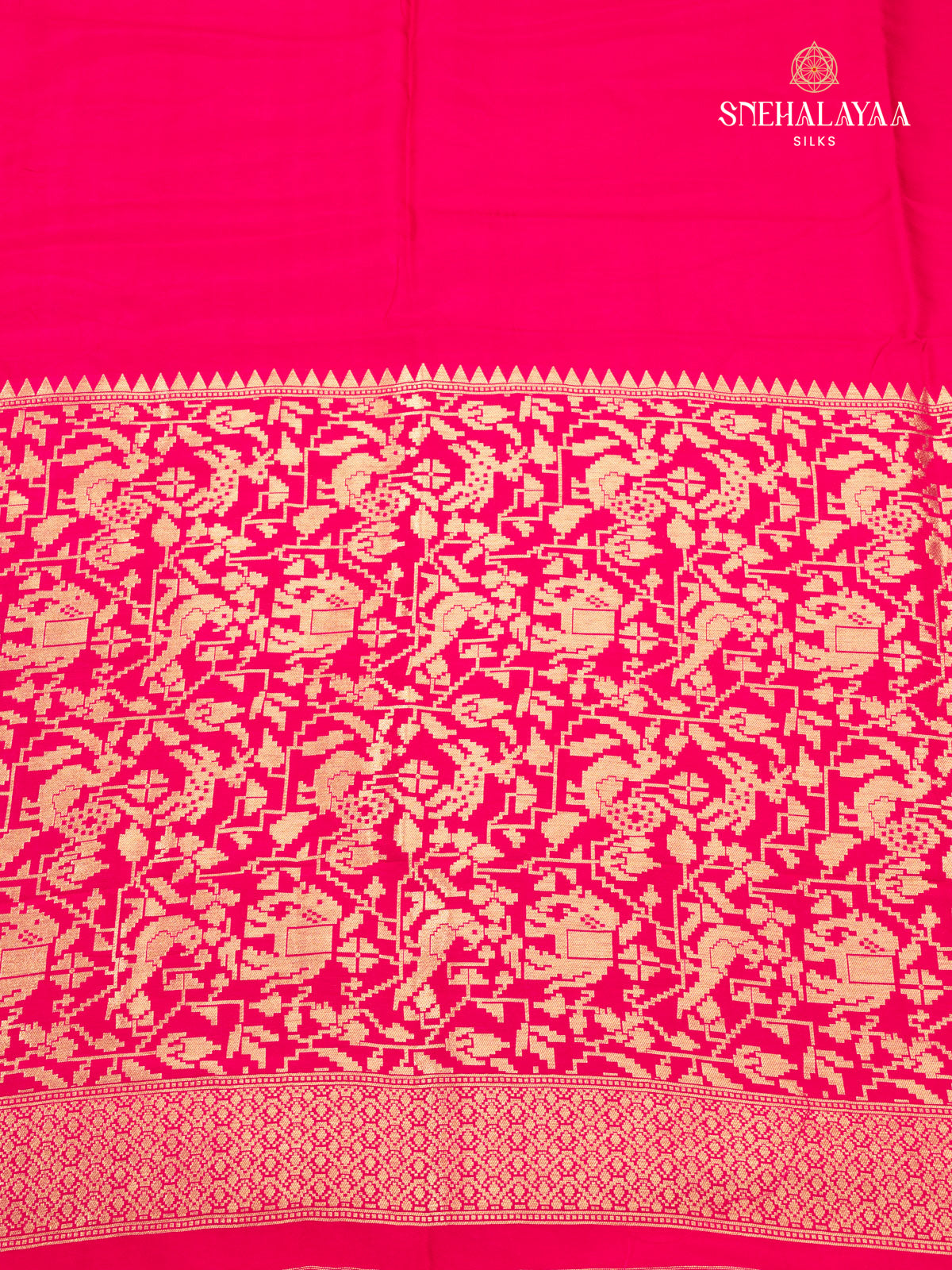 Pink Semi Banaras Silk Saree