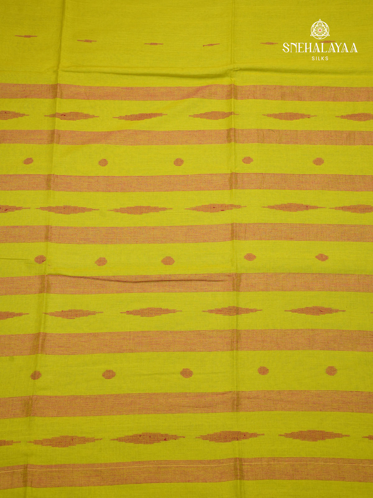 Lime Green Khadi Cotton Saree