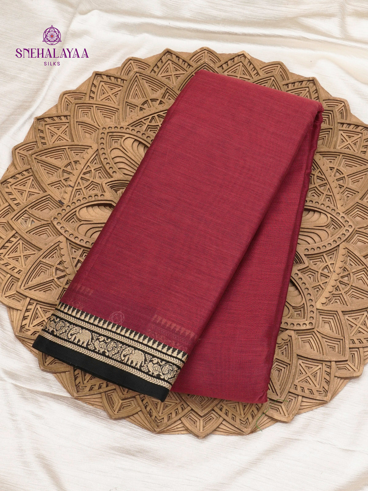 Maroon Narayanpet Cotton Saree