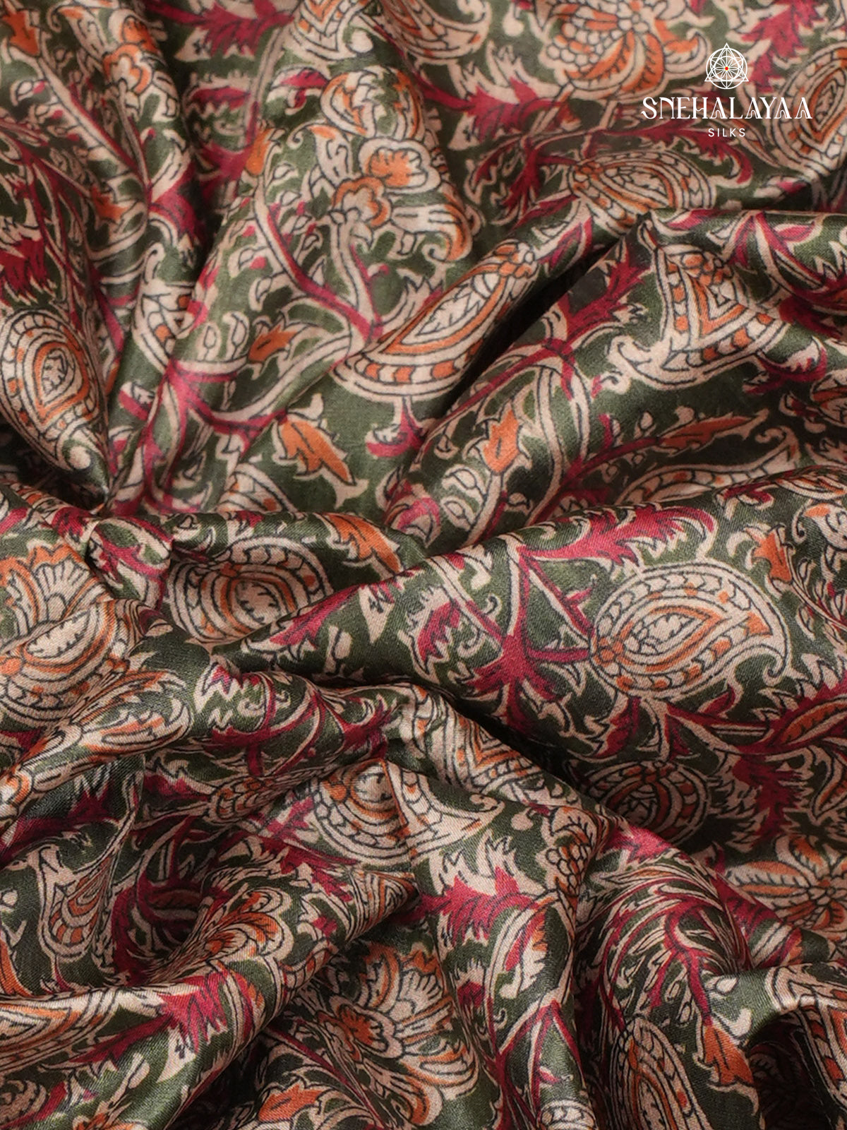 Olive Green Tussar Saree