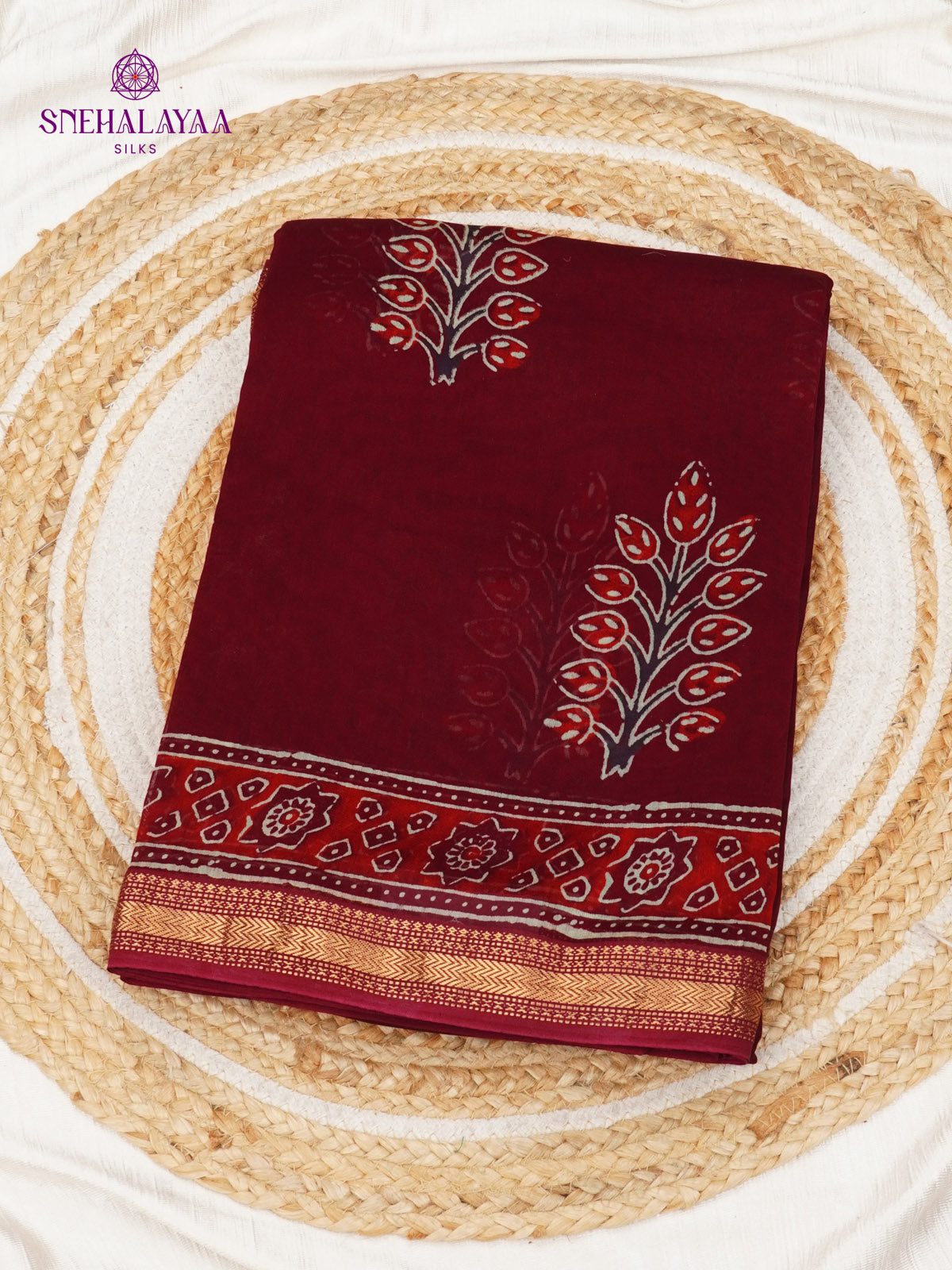 Maroon Chanderi Saree