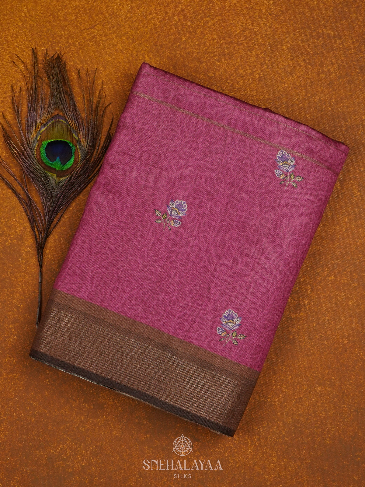 Pink Munga Tussar Saree