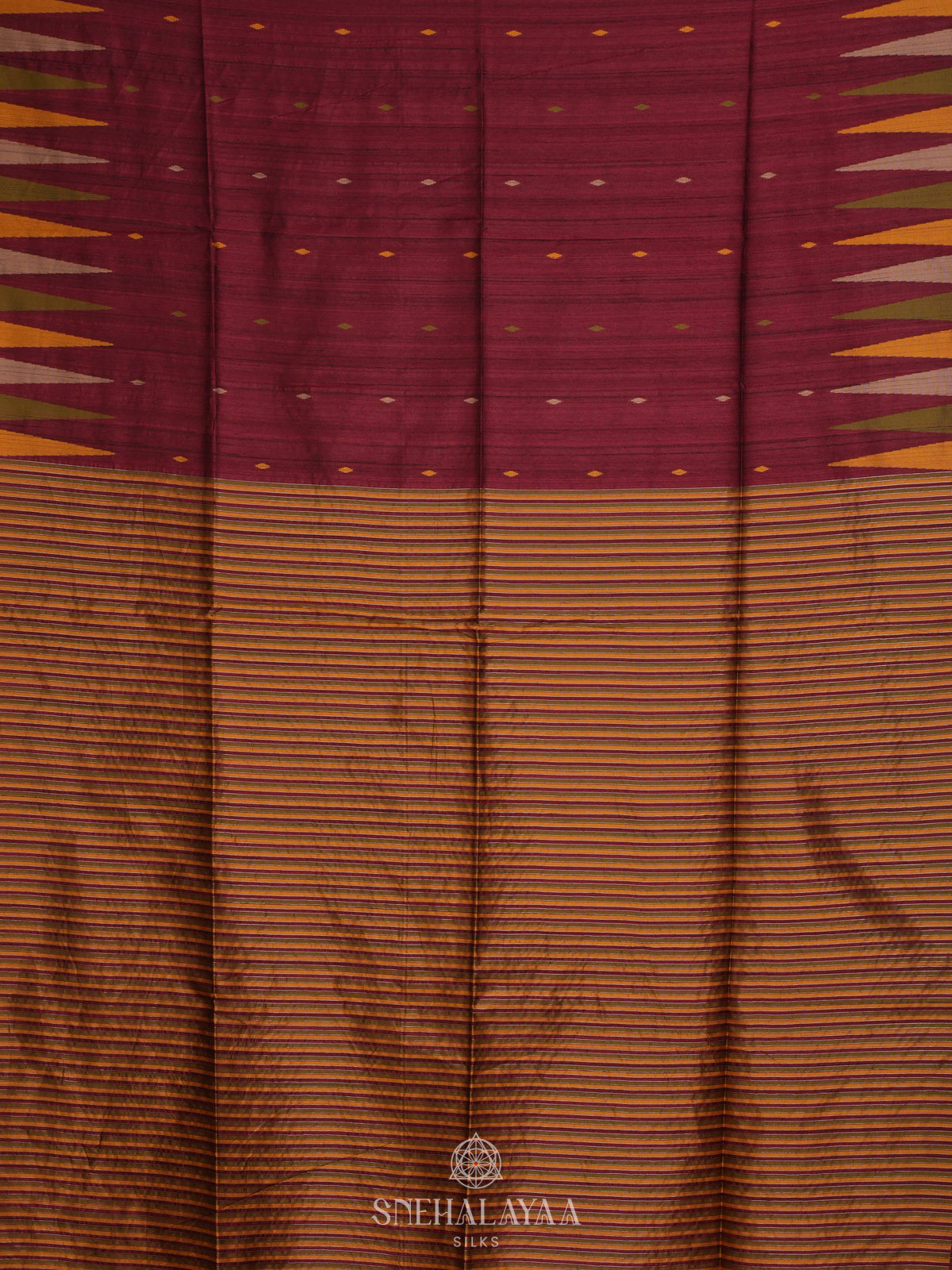 Maroon Munga Tussar Saree