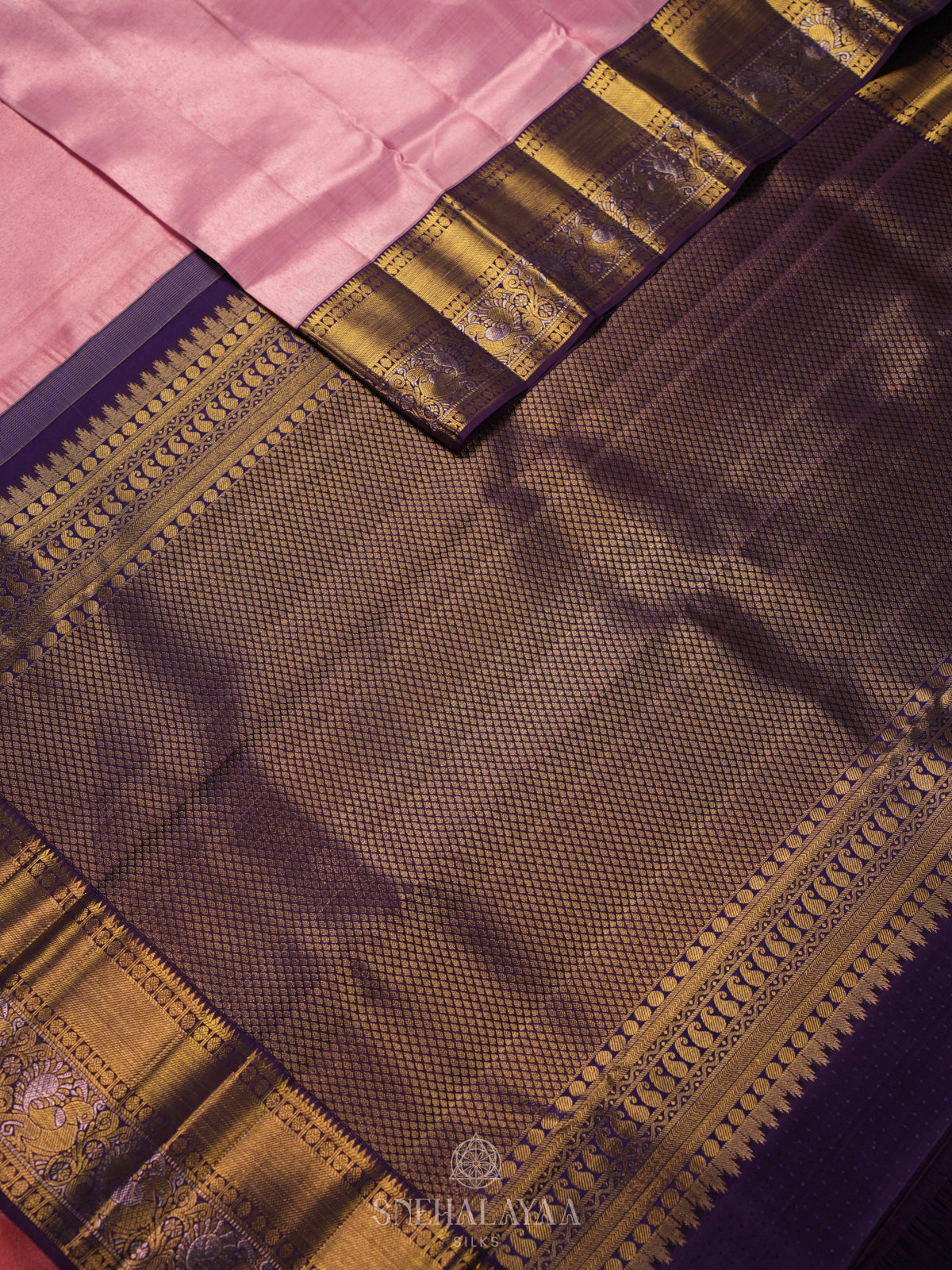 Pale Pink Kanjivaram Silk Saree