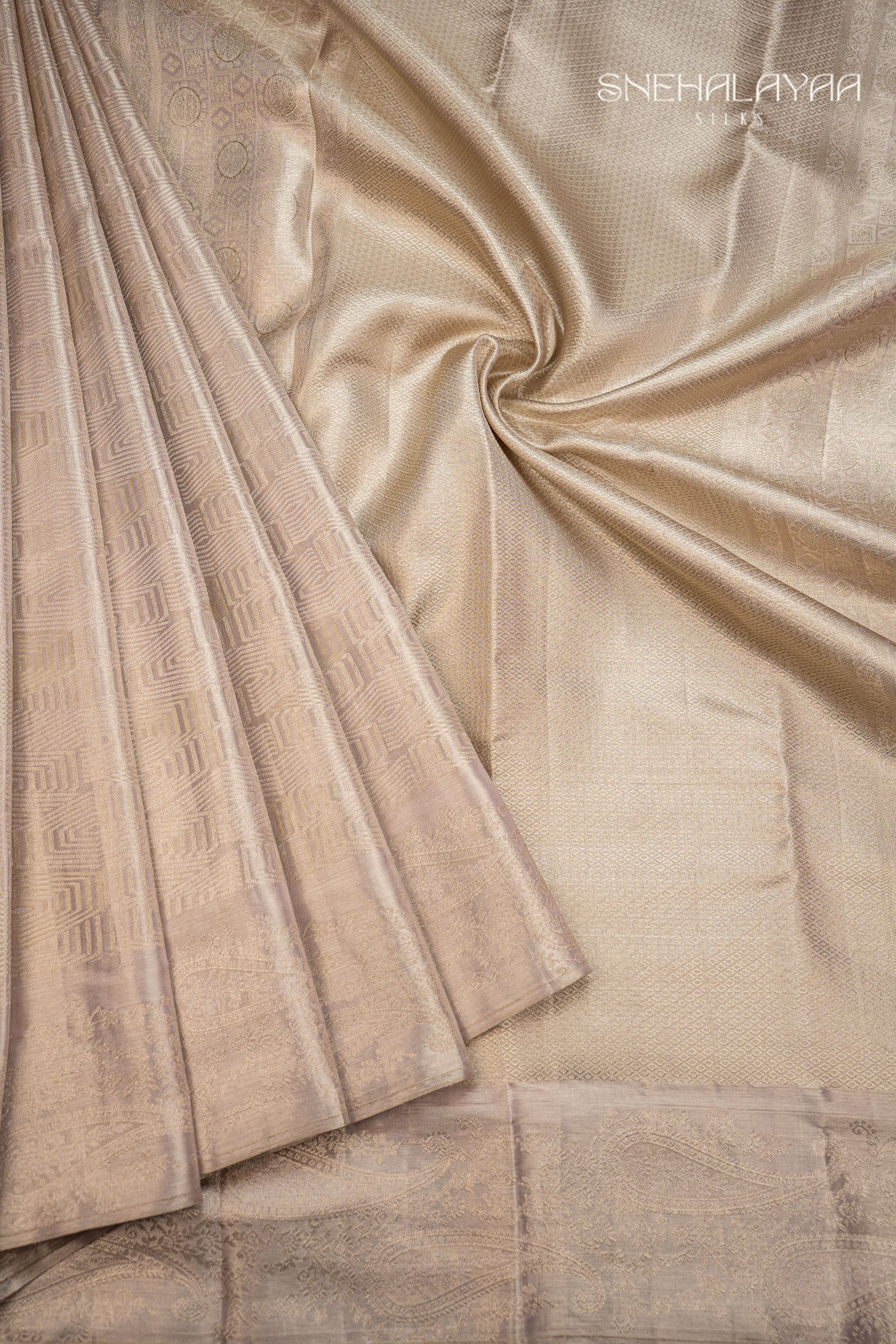 Silver Kancheevaram Silk Saree