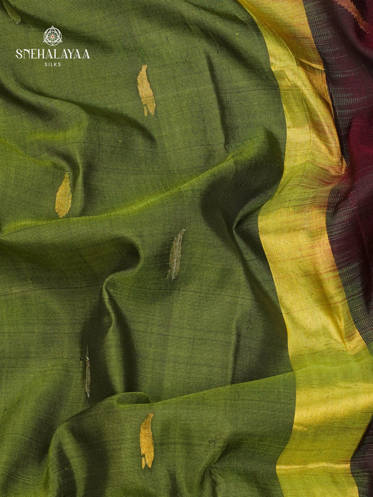 Olive Green Uppada Silk Saree