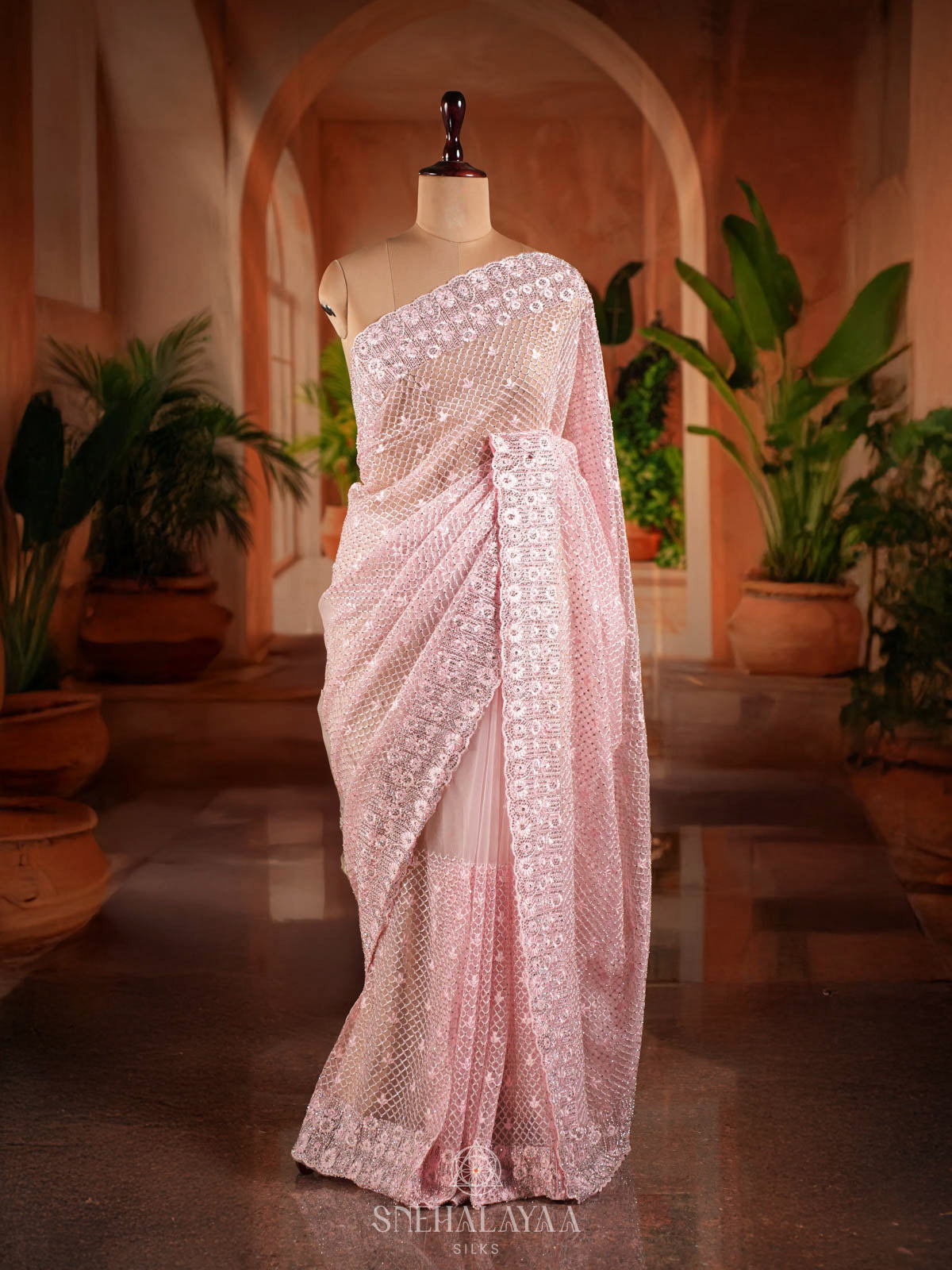 Lavender Designer Saree