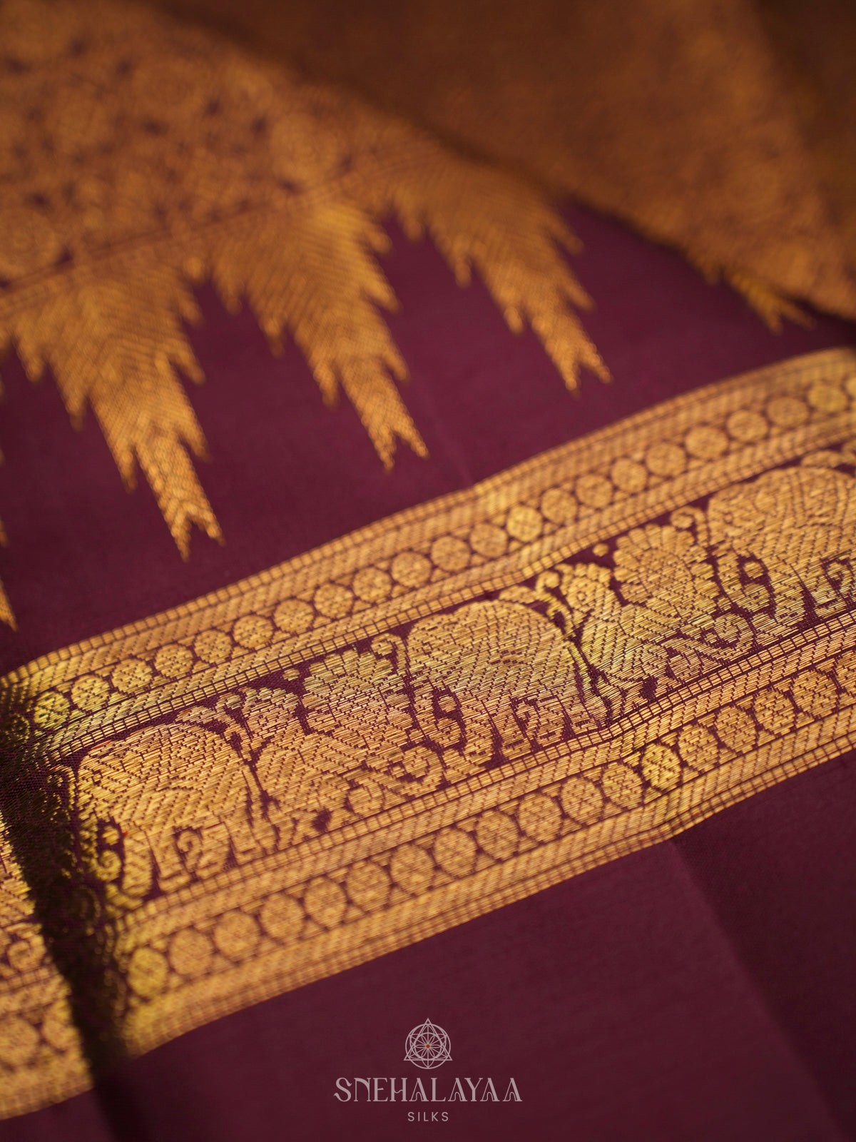 Chocolate Brown Kanjivaram Silk Saree