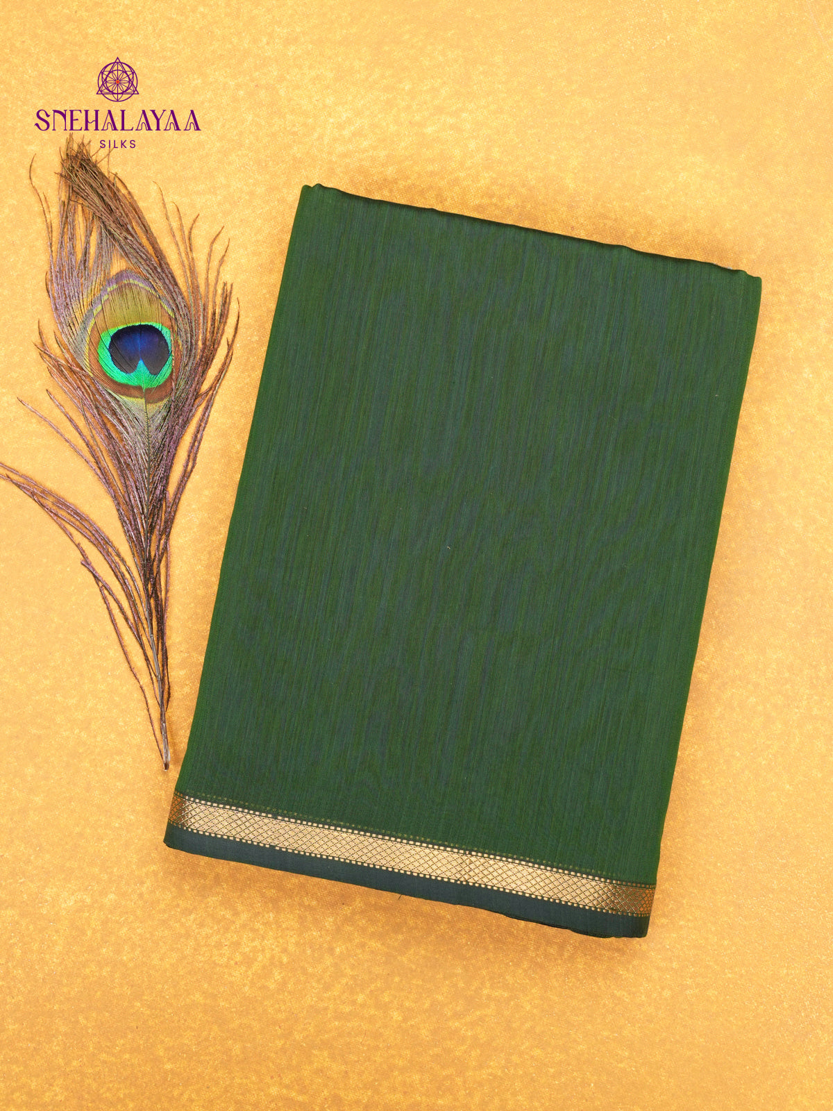 Emerald Green Mageshwari Silk Cotton Saree